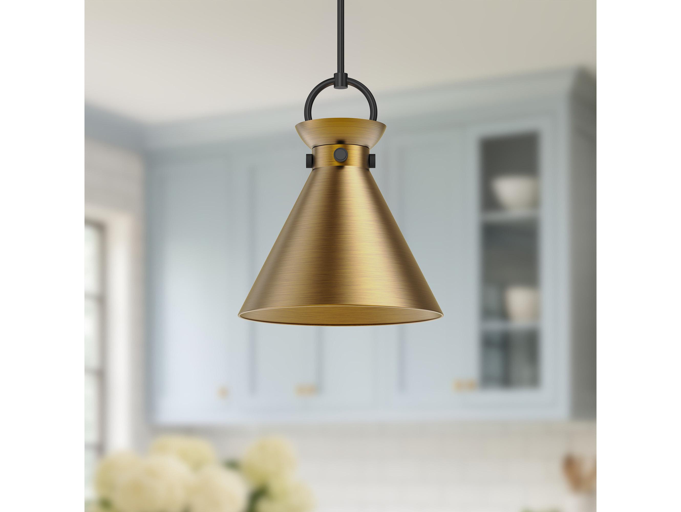 Alora Mood Emerson 1-Light Matte Black Aged Gold Pendant