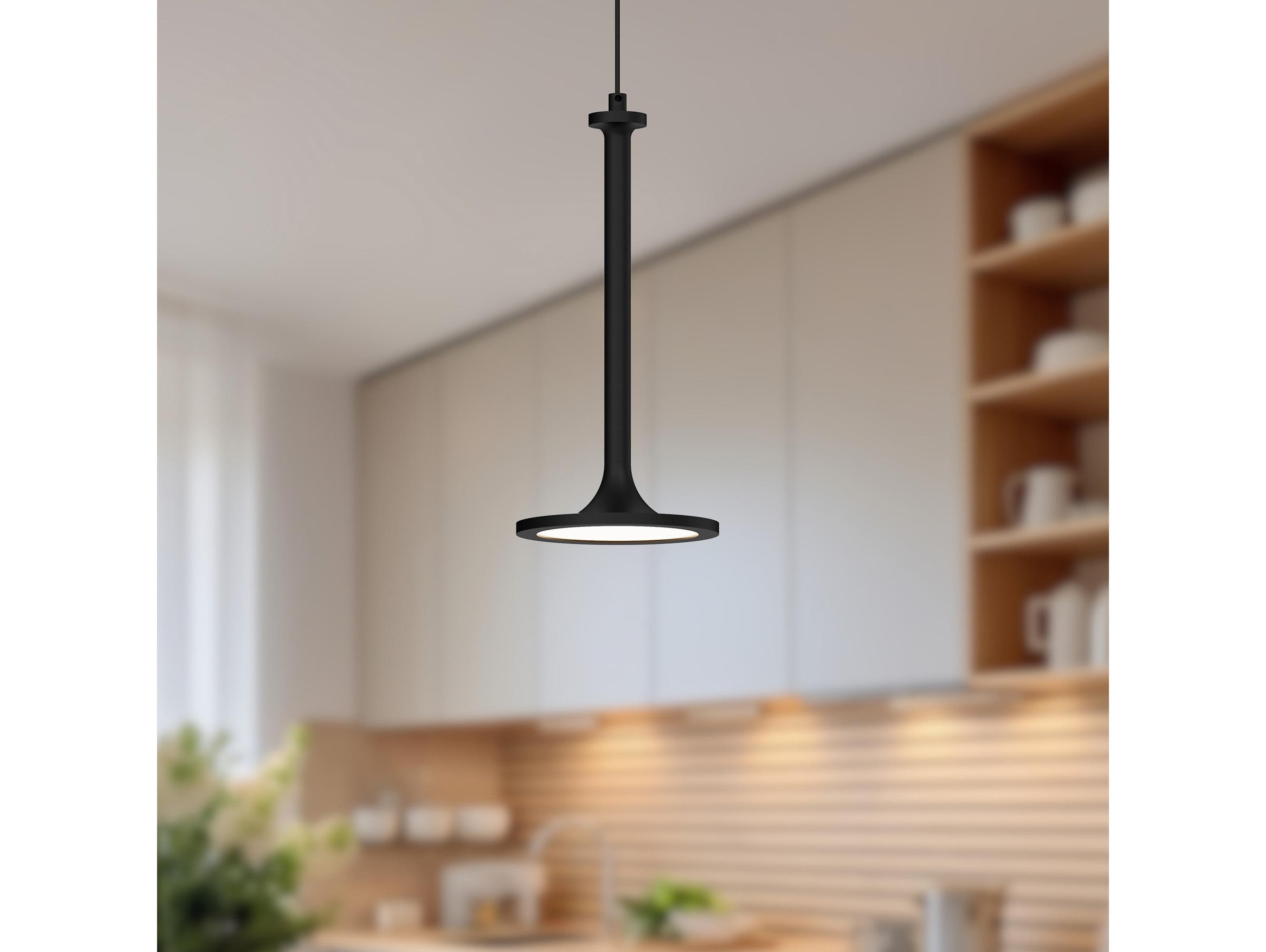 Alora Mood Issa Matte Black Linear Round Mini Pendant