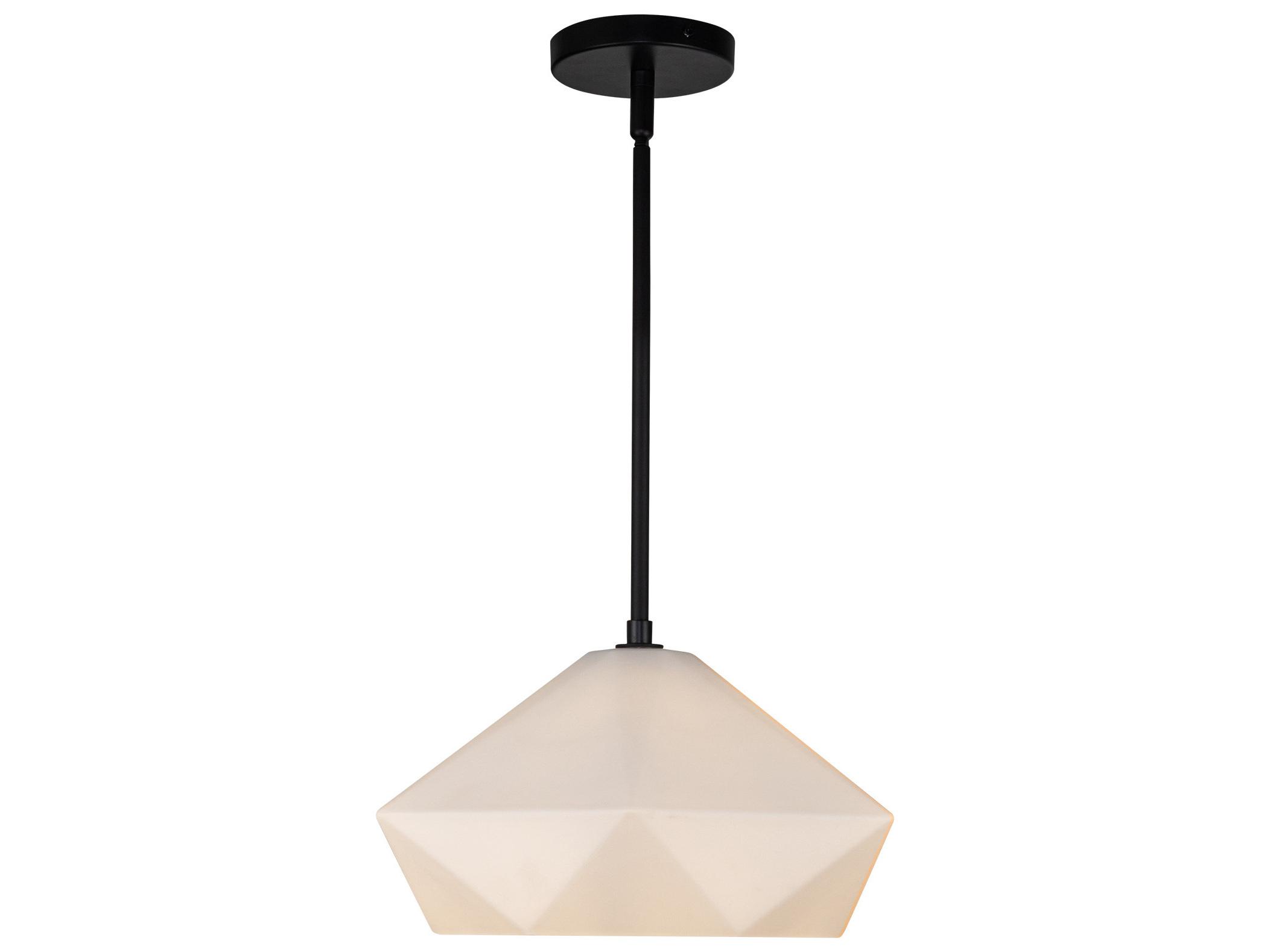 Alora Mood Krysta 1-Light Matte Black Geometric Pendant
