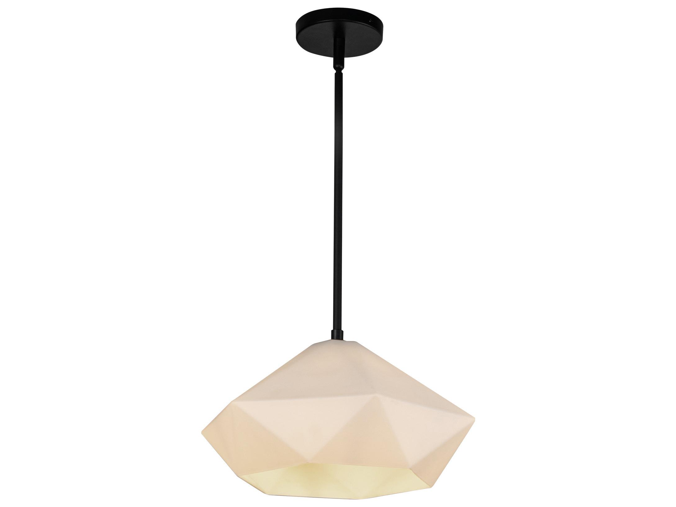 Alora Mood Krysta 1-Light Matte Black Geometric Pendant