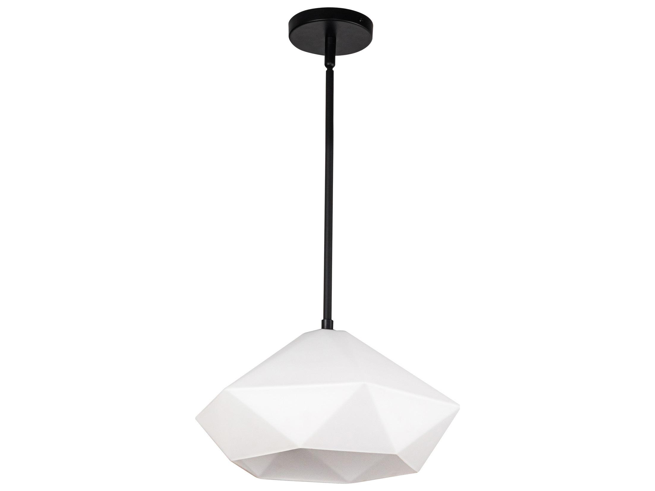 Alora Mood Krysta 1-Light Matte Black Geometric Pendant