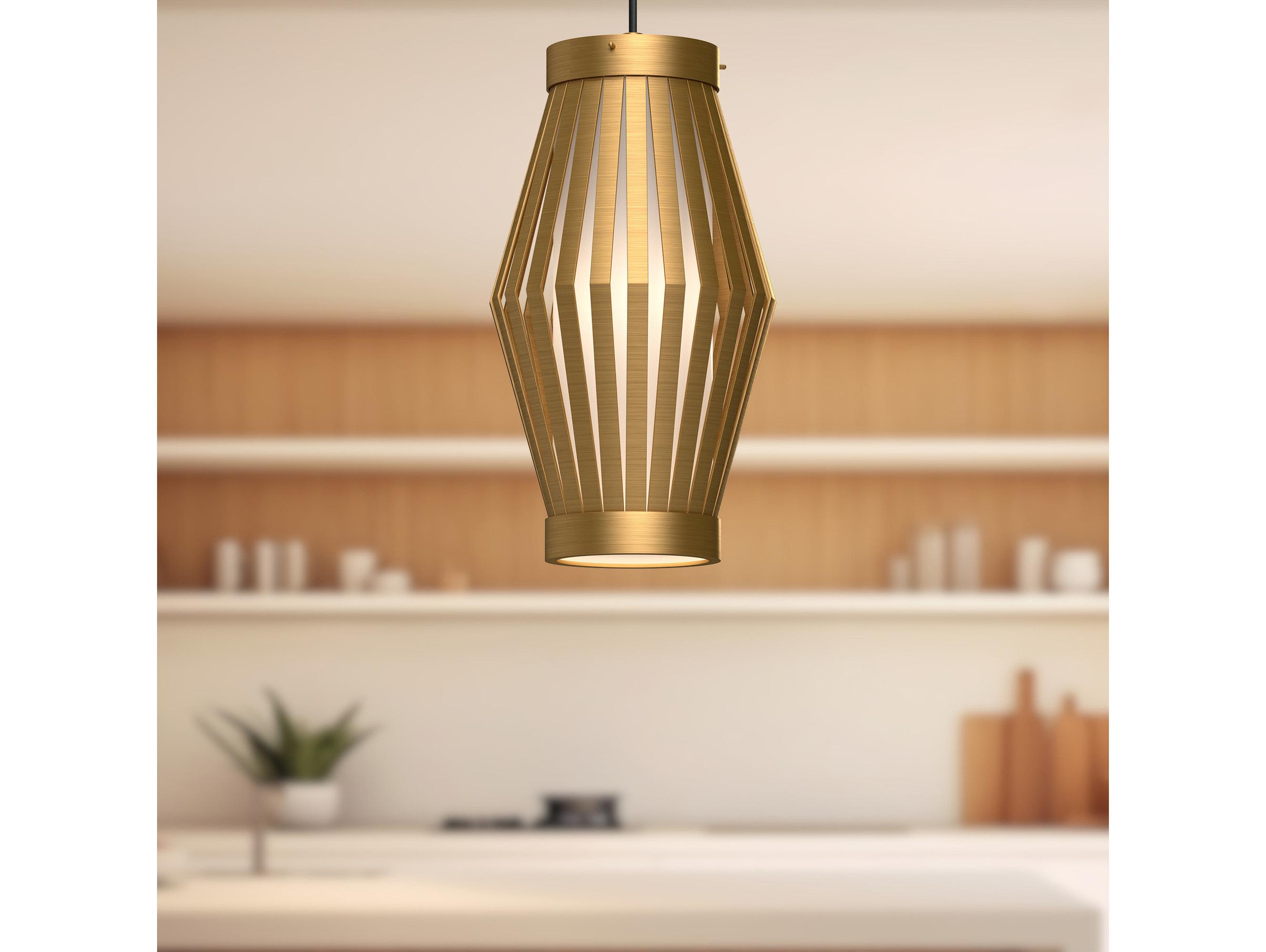 Alora Mood Hana 1-Light Aged Gold Geometric Mini Pendant