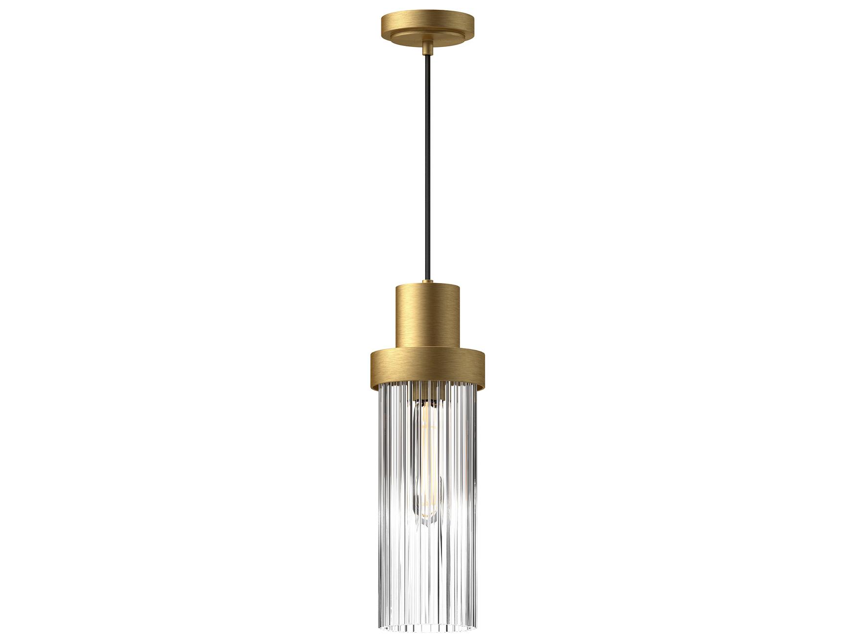 Alora Mood Kent 1-Light Brushed Gold Cylinder Mini Pendant