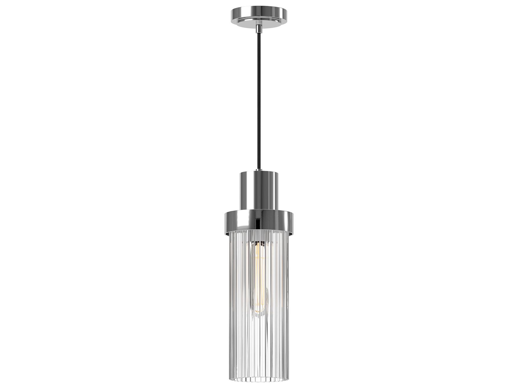 Alora Mood Kent 1-Light Chrome Cylinder Mini Pendant