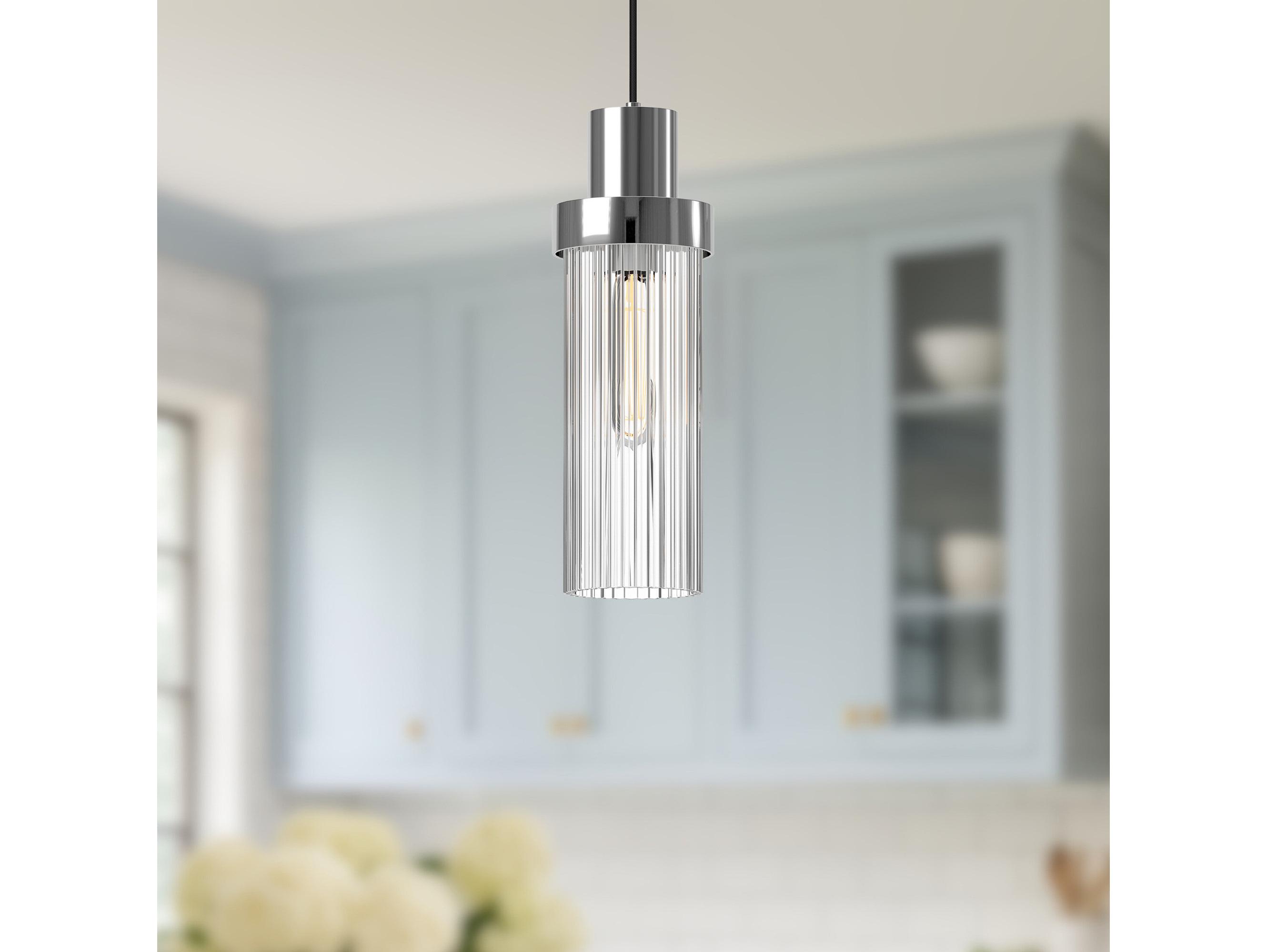 Alora Mood Kent 1-Light Chrome Cylinder Mini Pendant