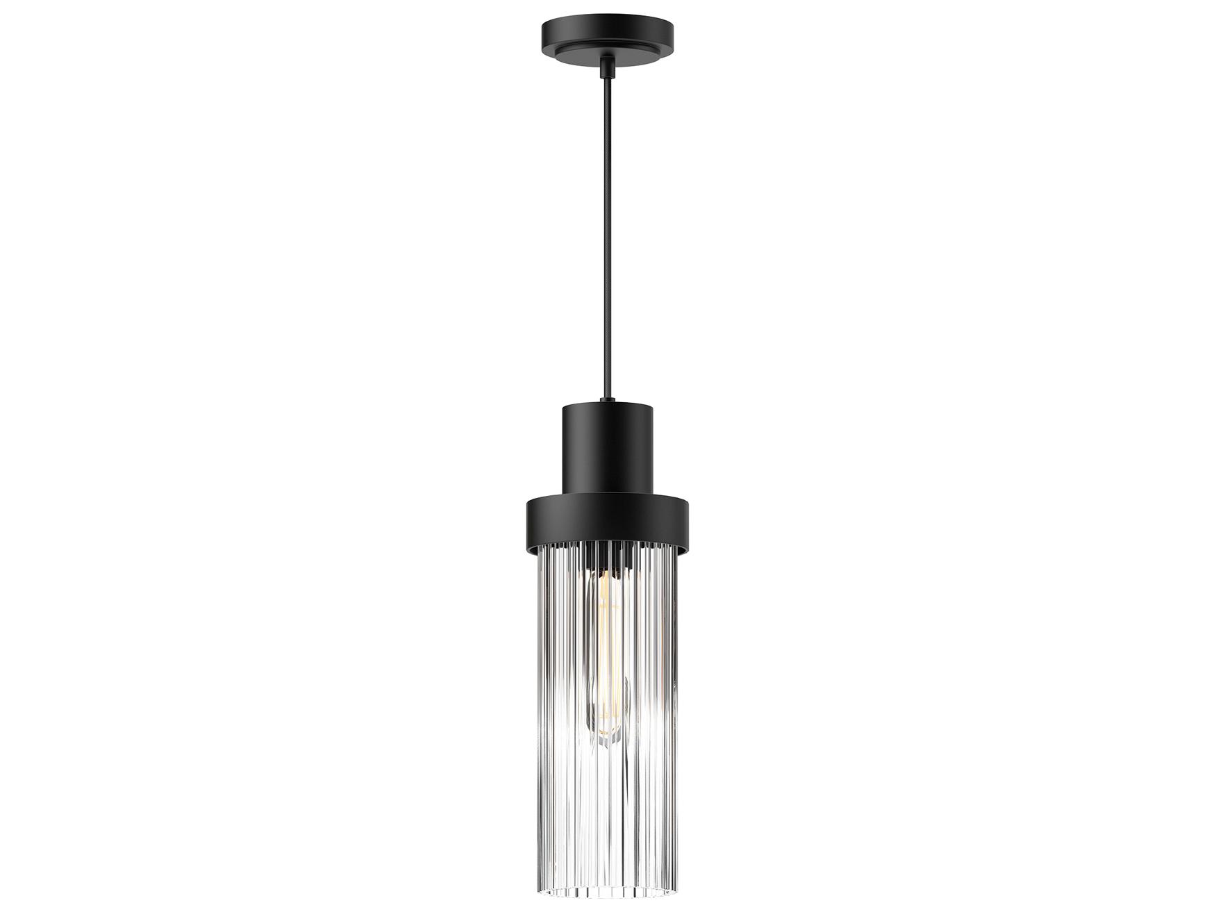 Alora Mood Kent 1-Light Matte Black Cylinder Mini Pendant