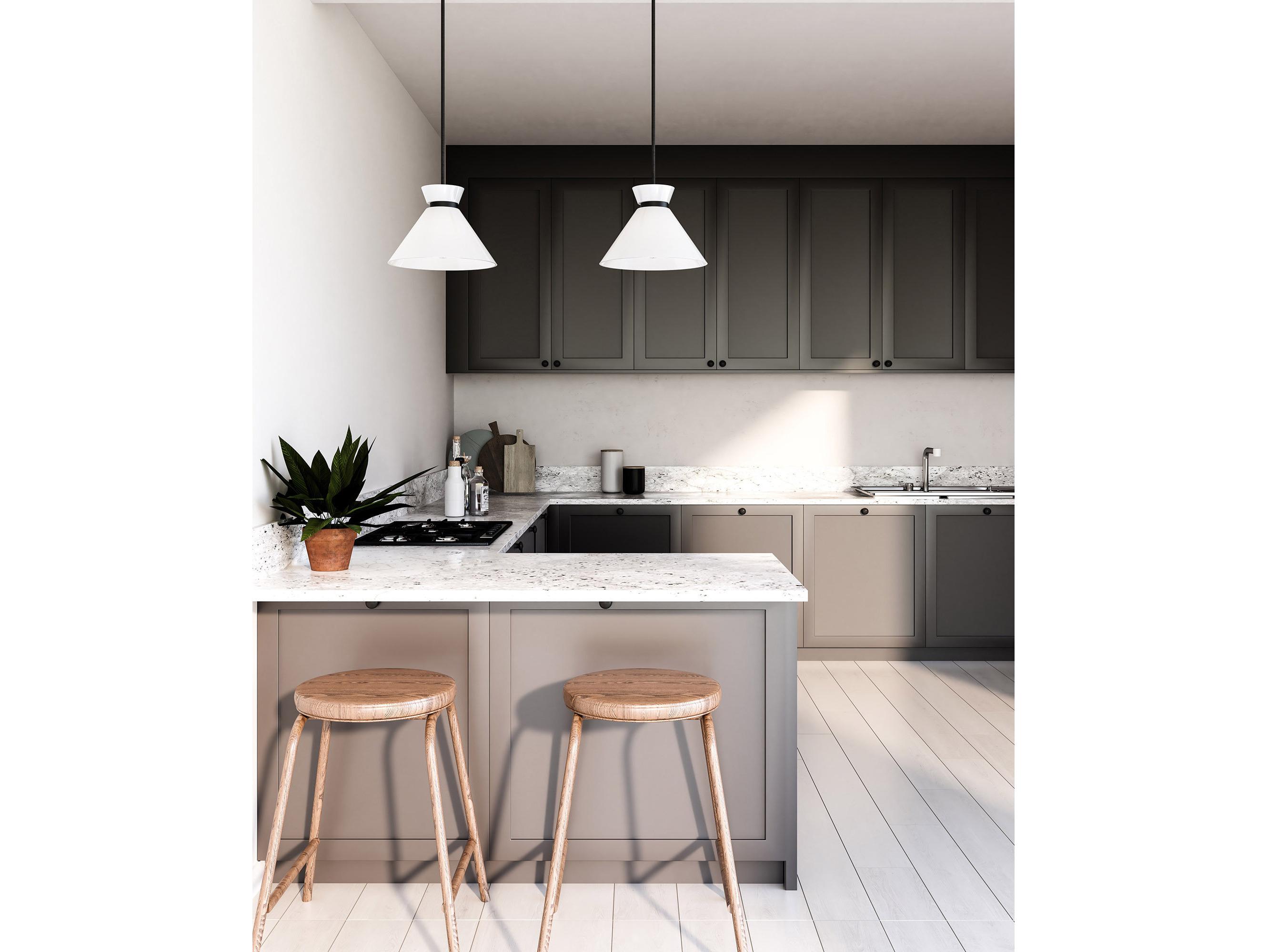 Alora Mood Halston 1-Light Matte Black Mini Pendant