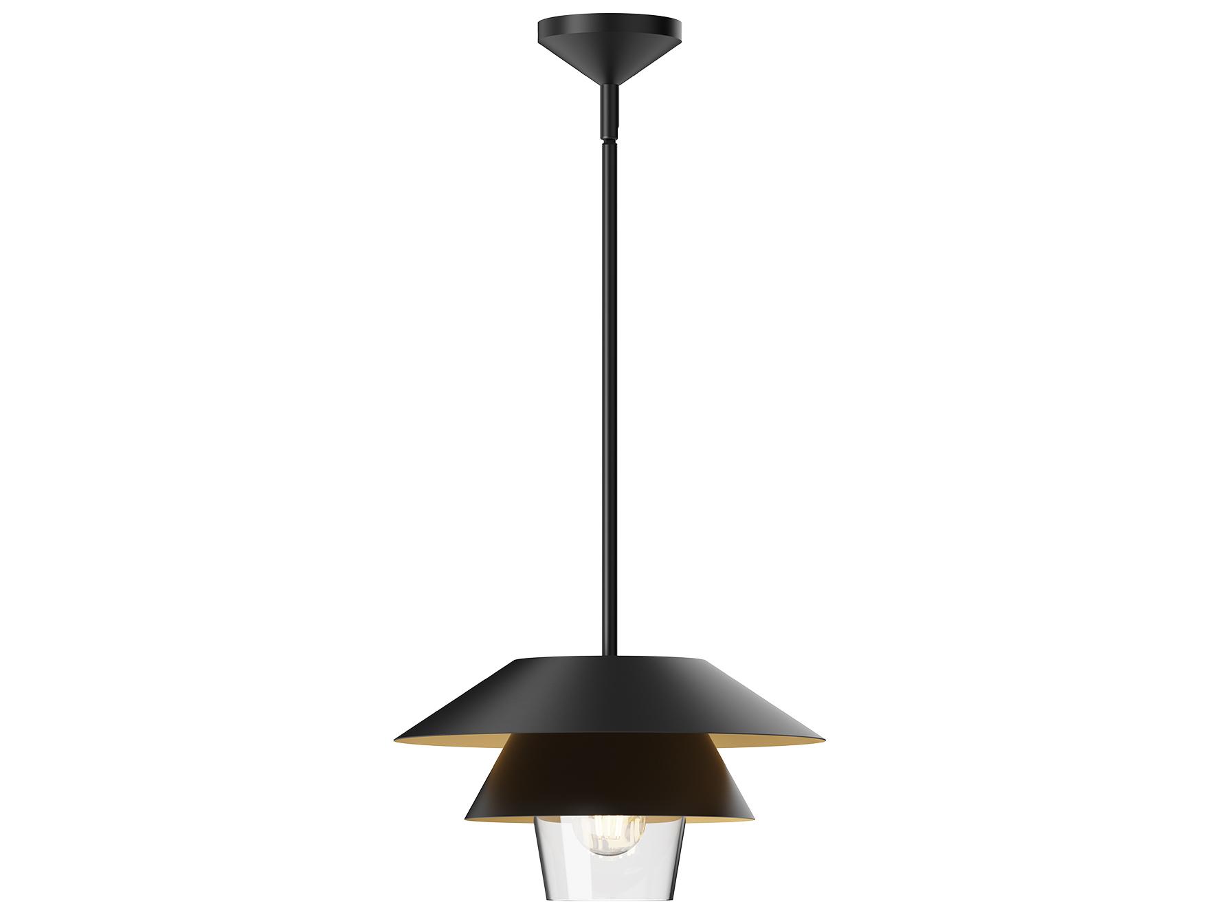 Alora Mood Tetsu 1-Light Matte Black Geometric Pendant