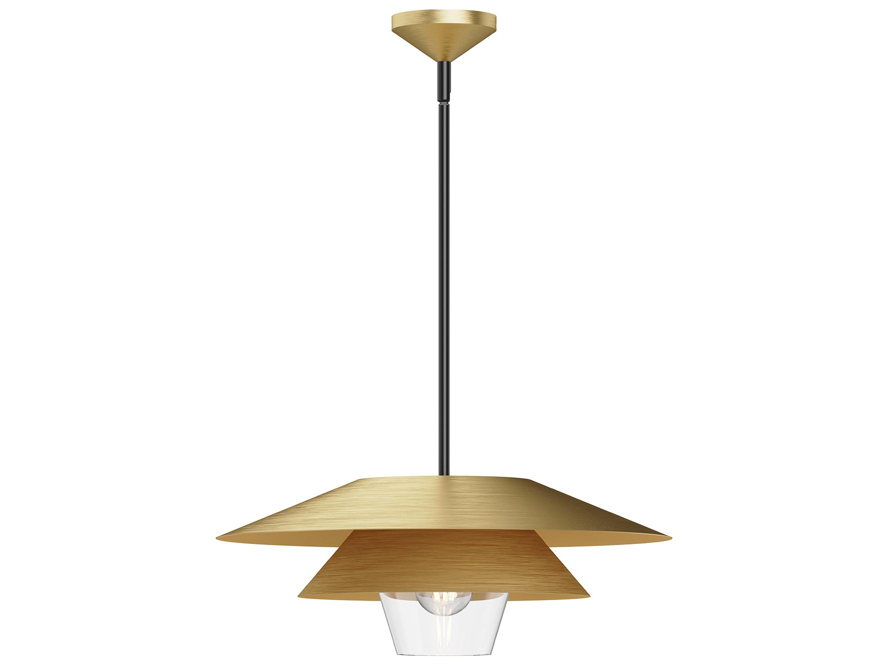 Alora Mood Tetsu 1-Light Brushed Gold Geometric Pendant