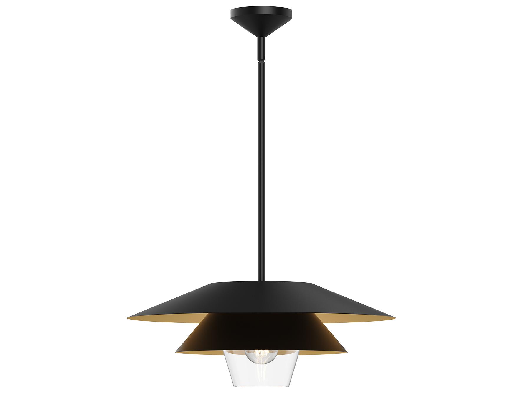 Alora Mood Tetsu 1-Light Matte Black Geometric Pendant