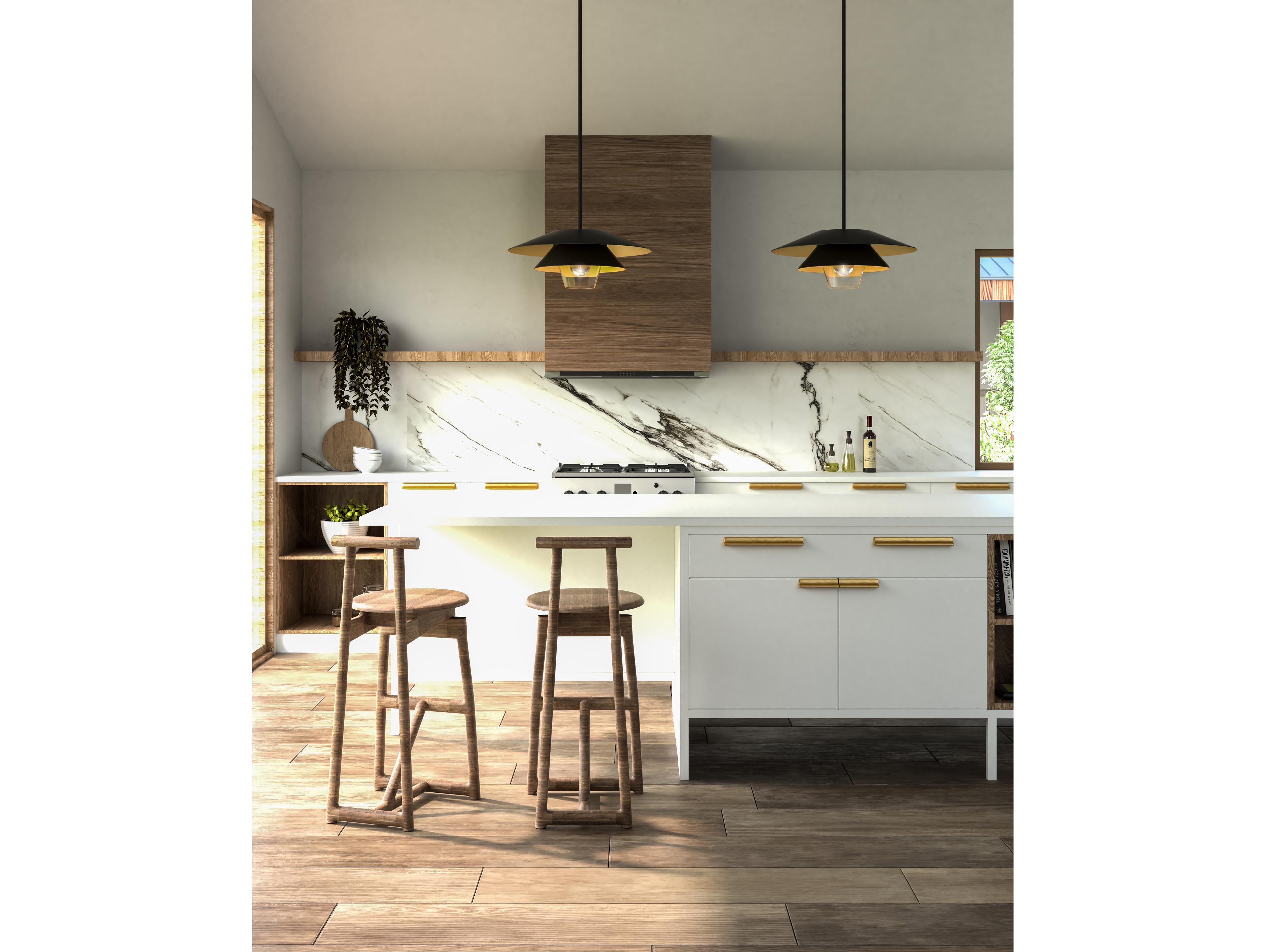 Alora Mood Tetsu 1-Light Matte Black Geometric Pendant
