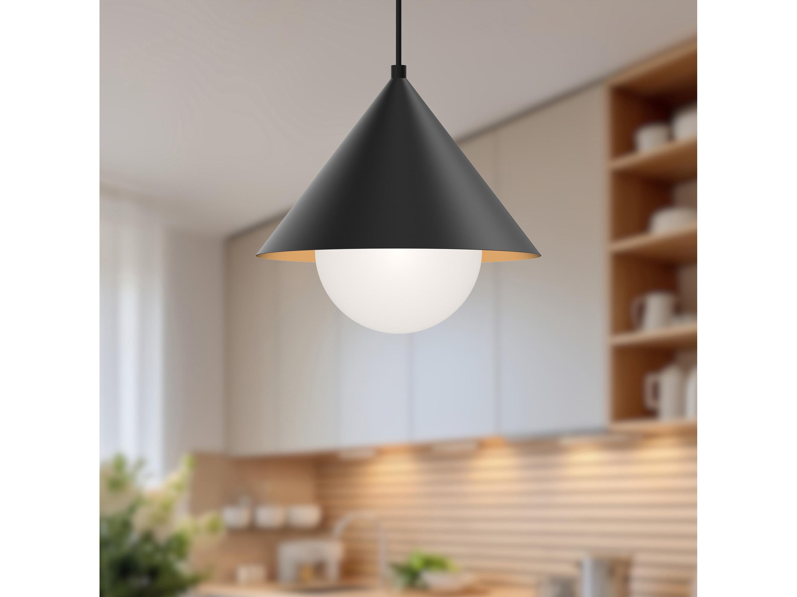 Alora Mood Remy 1-Light Matte Black Globe Pendant