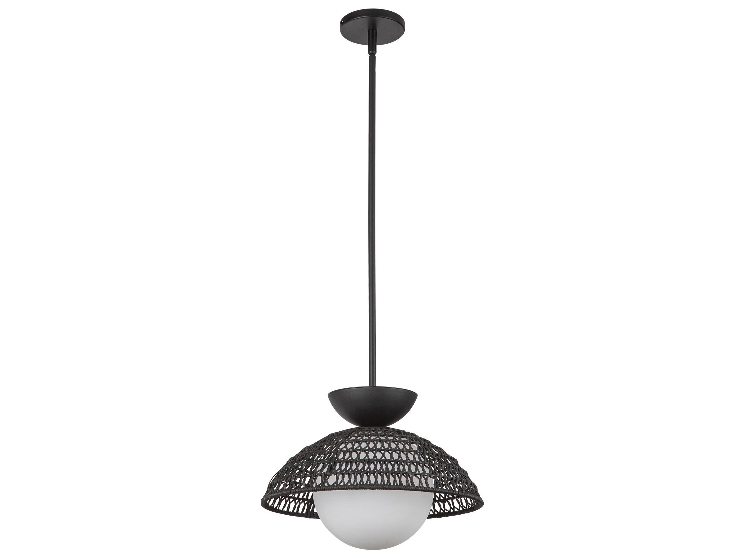 Alora Mood Perth 1-Light Matte Black Dome Pendant