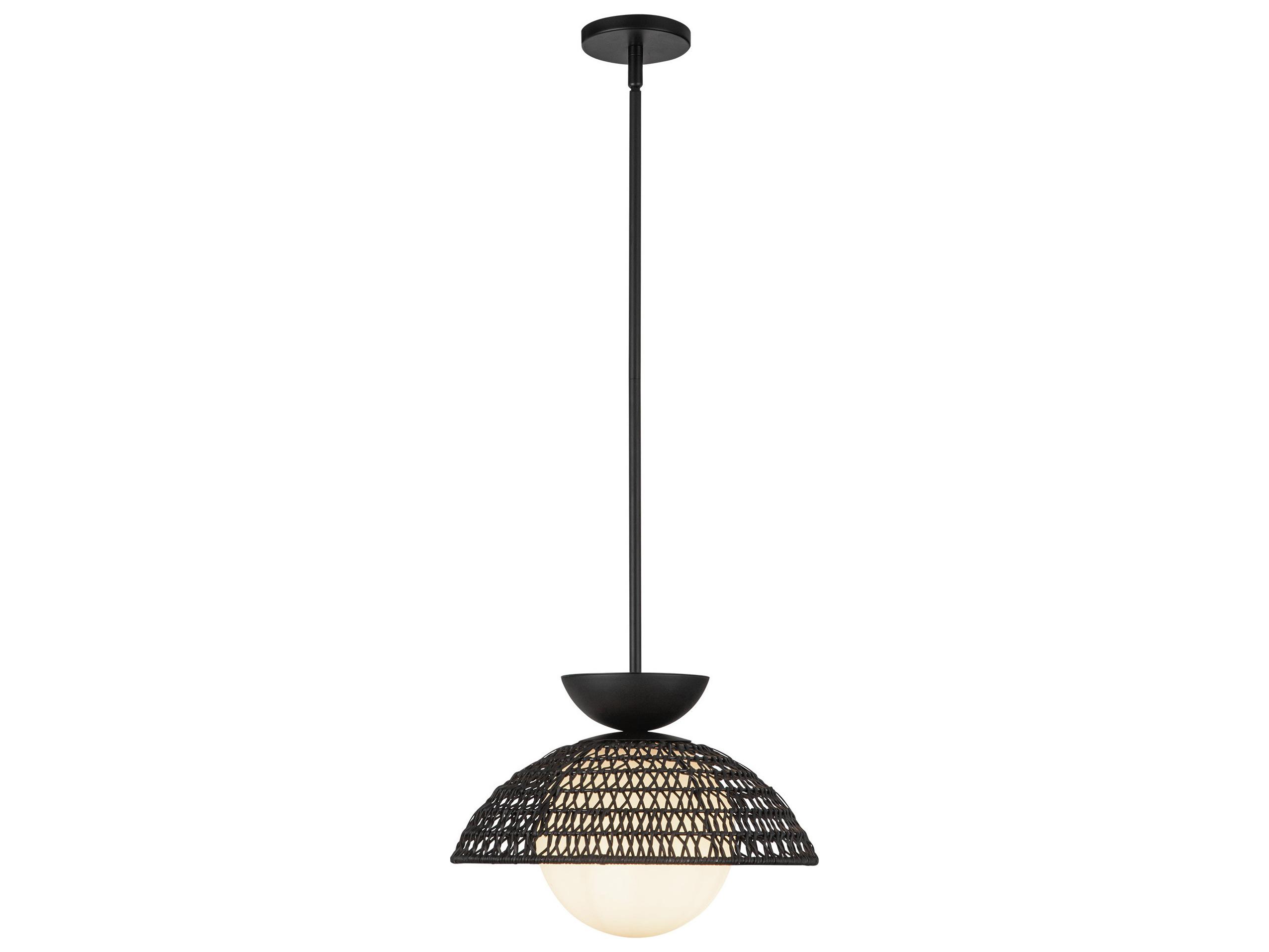Alora Mood Perth 1-Light Matte Black Dome Pendant