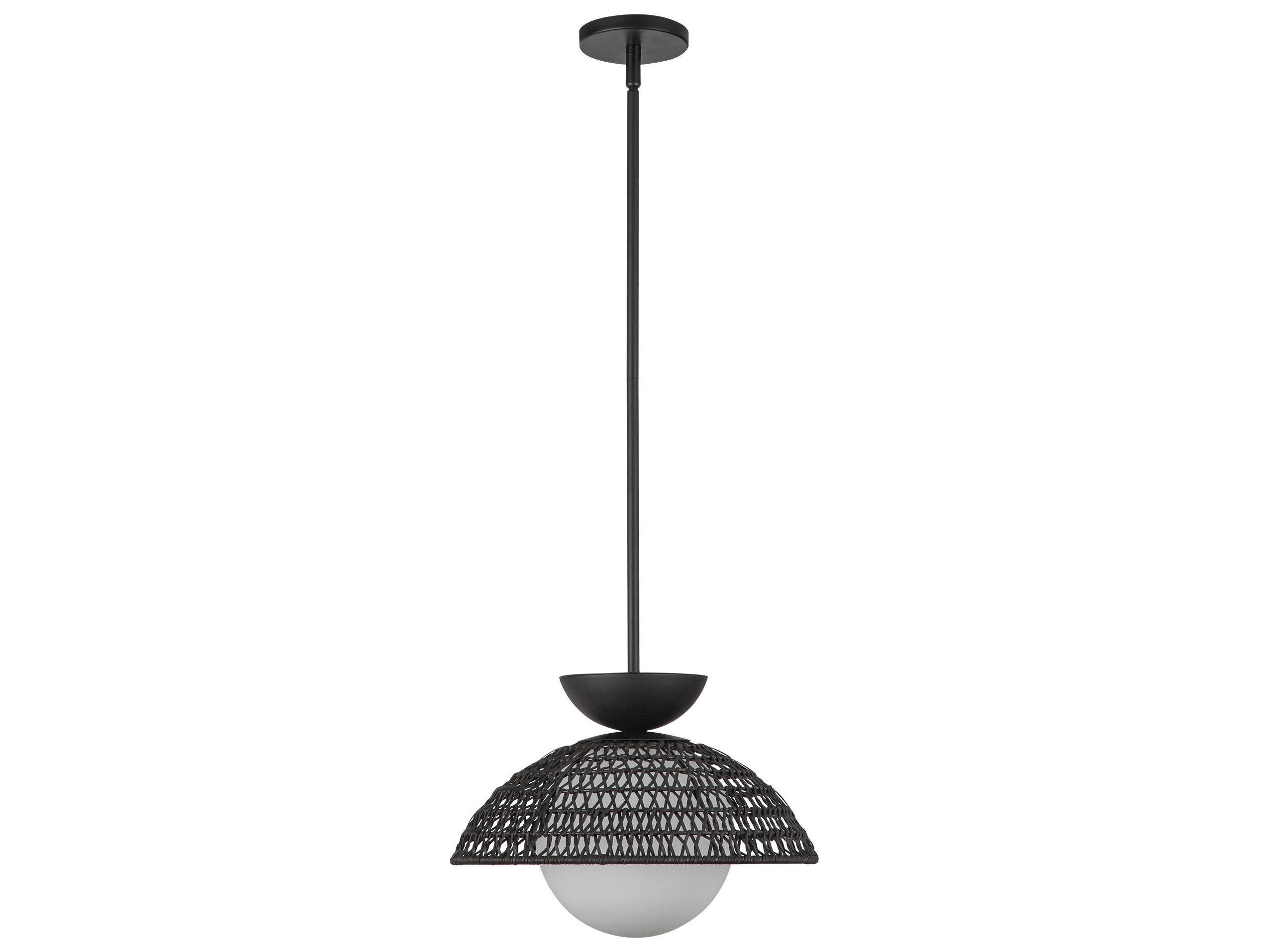 Alora Mood Perth 1-Light Matte Black Dome Pendant