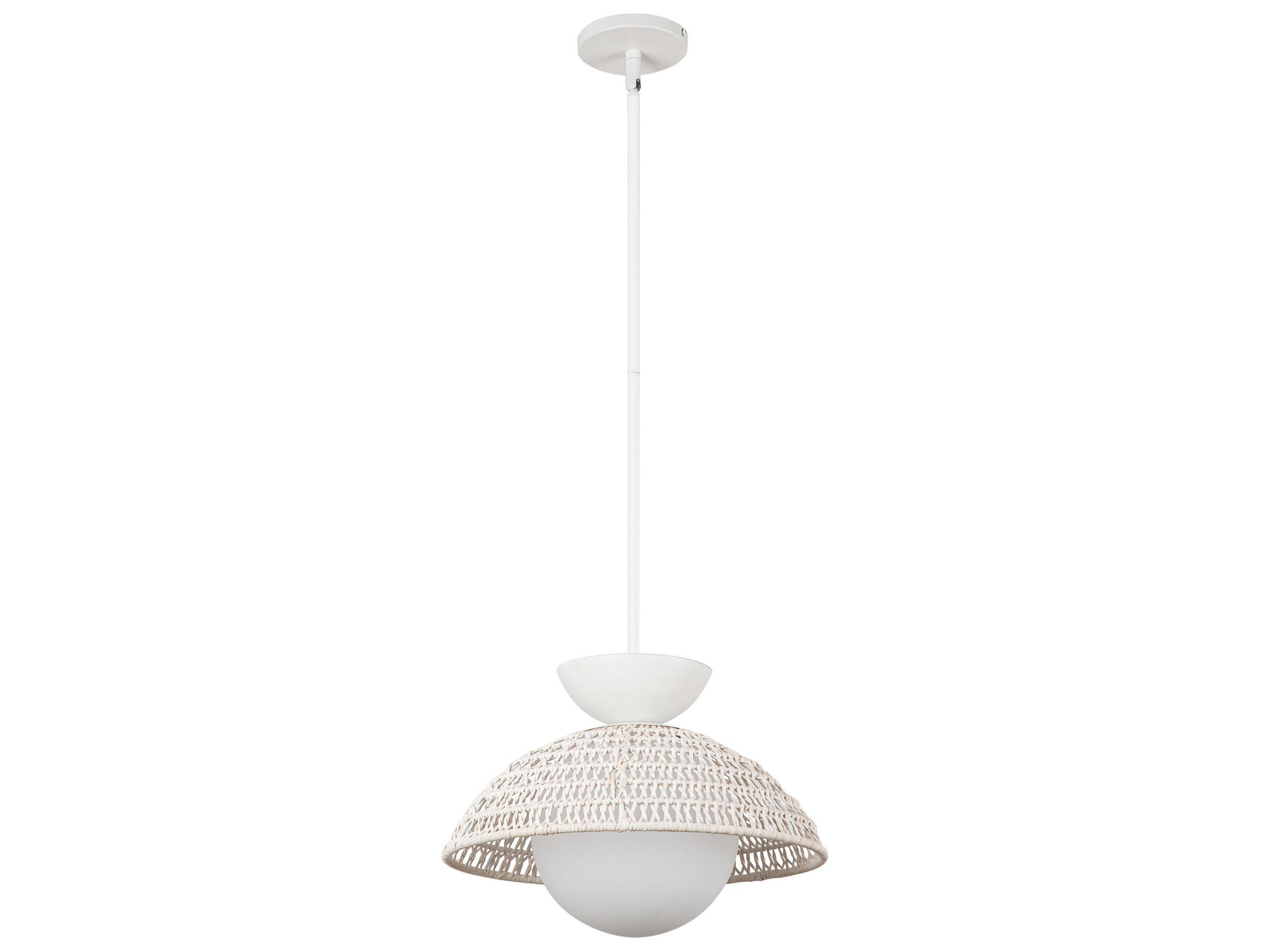 Alora Mood Perth 1-Light White Dome Pendant