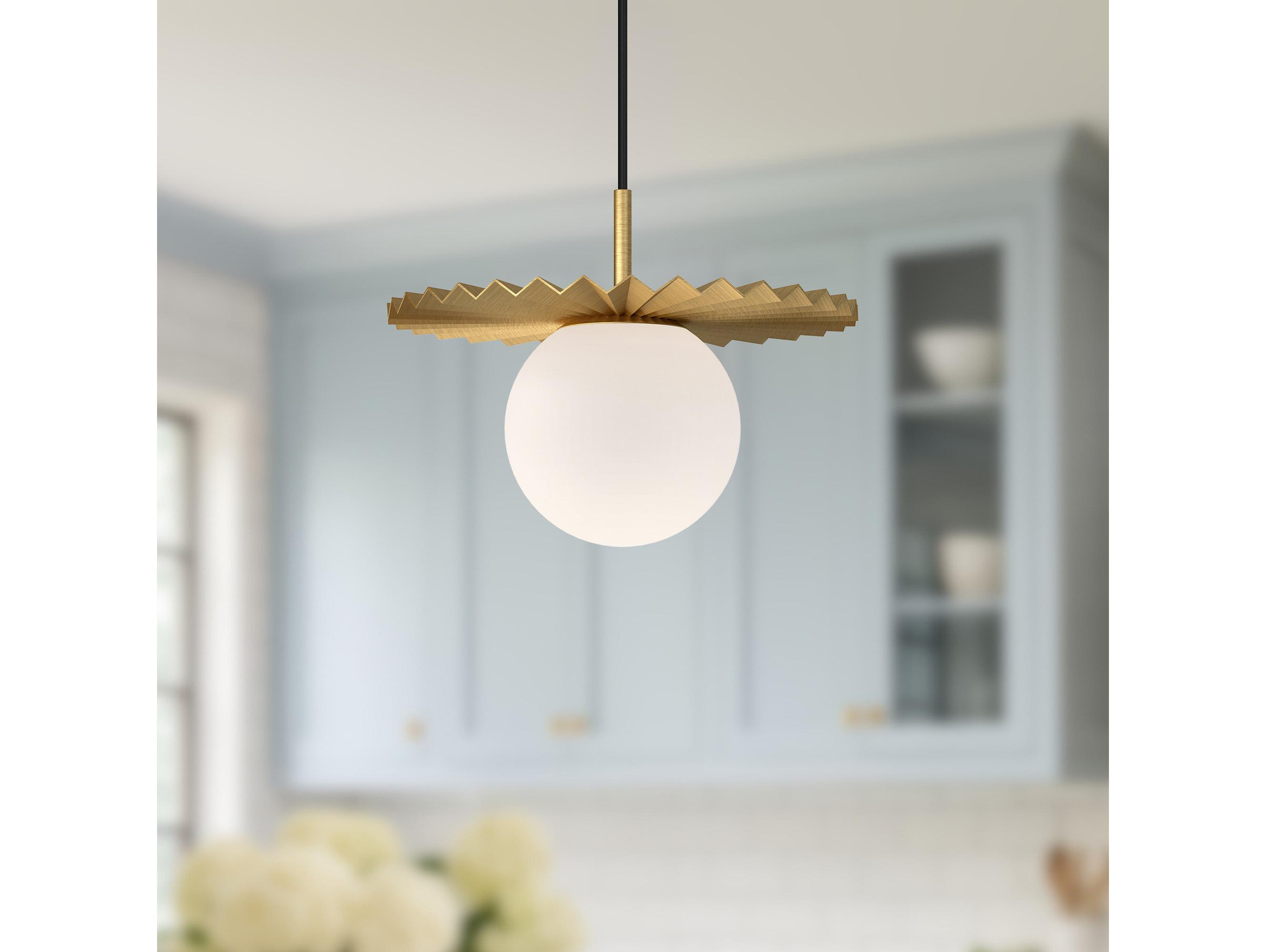 Alora Mood Plume 1-Light Brushed Gold Globe Mini Pendant