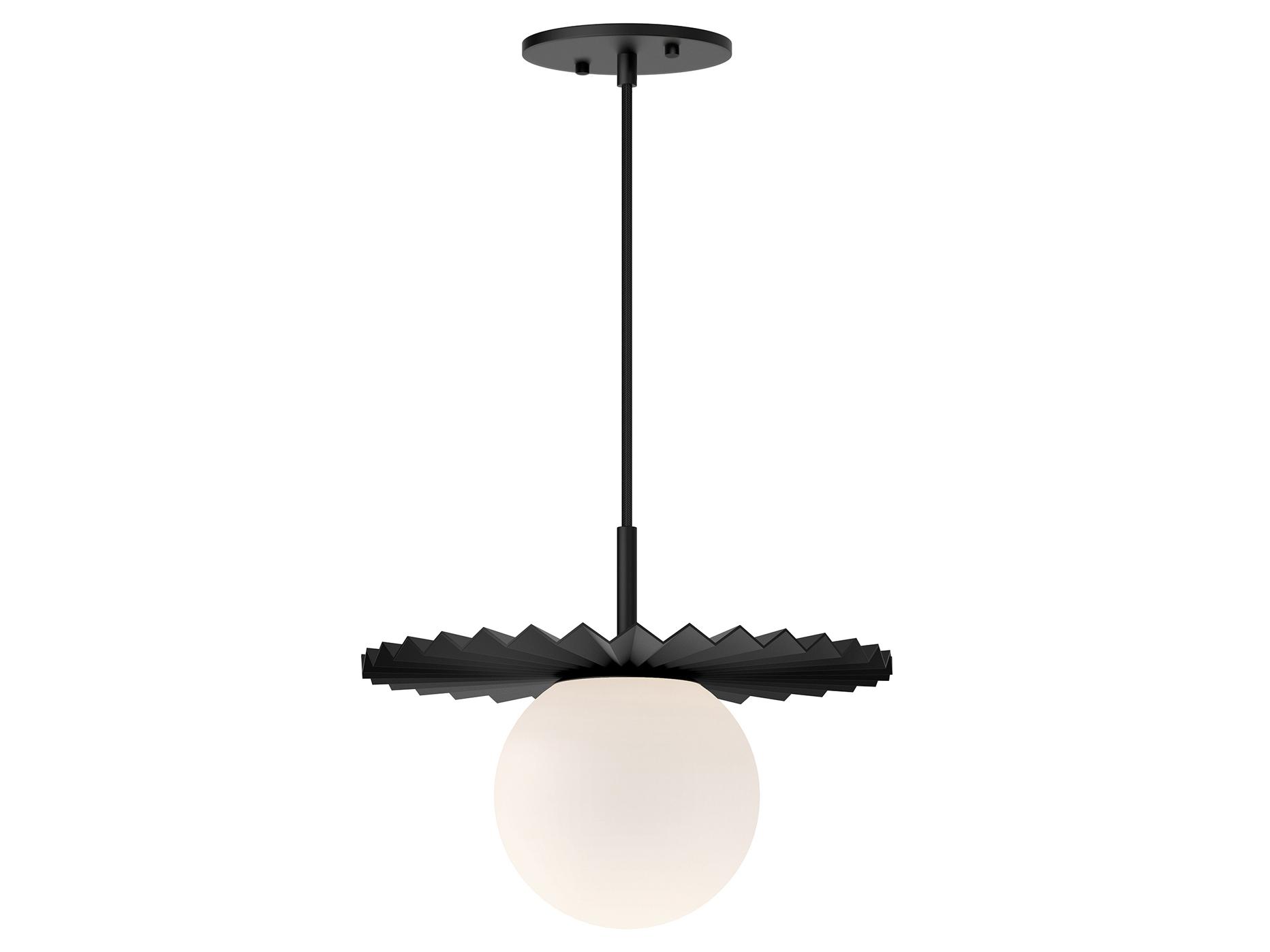 Alora Mood Plume 1-Light Matte Black Globe Mini Pendant
