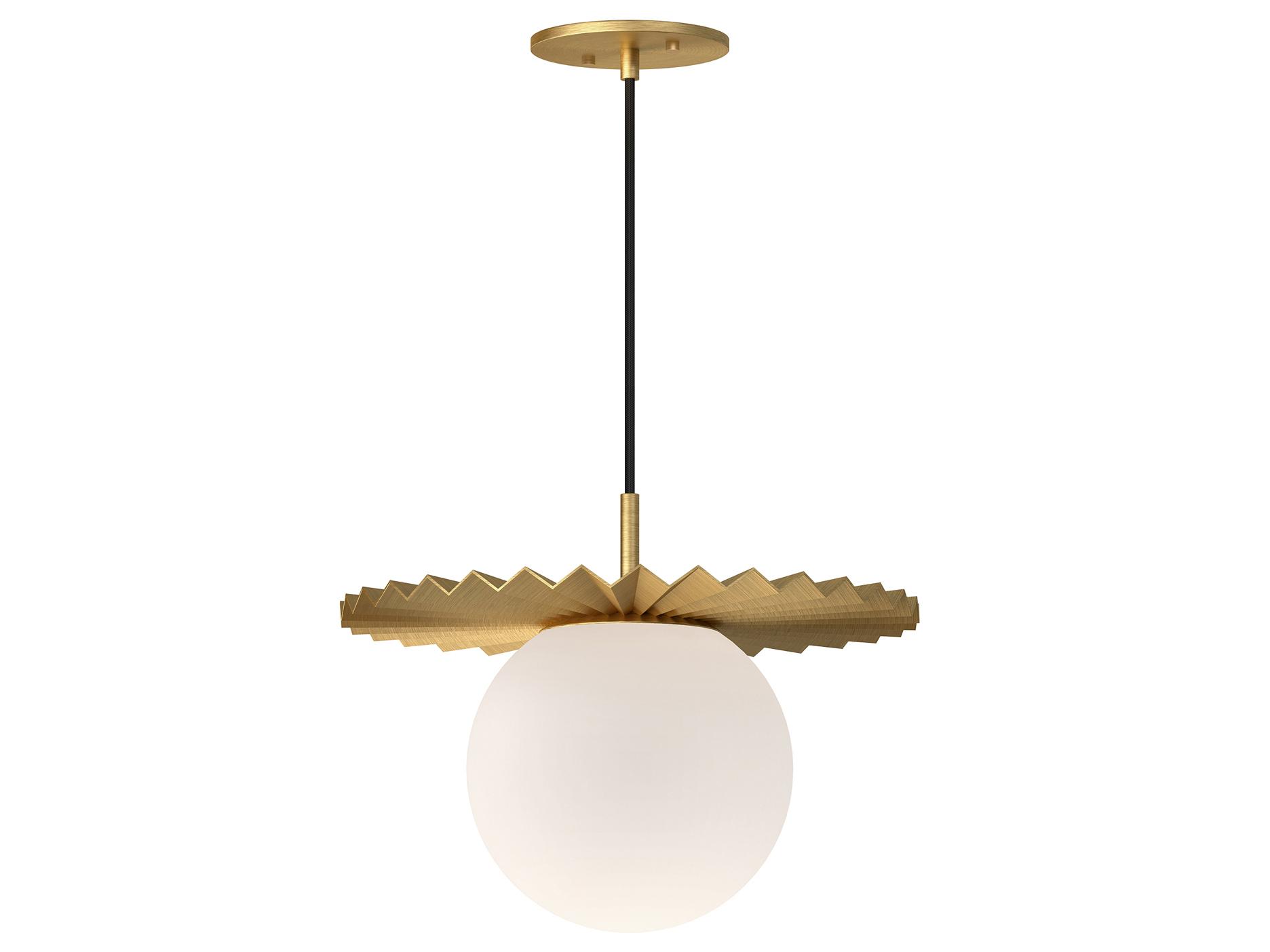 Alora Mood Plume 1-Light Brushed Gold Globe Pendant