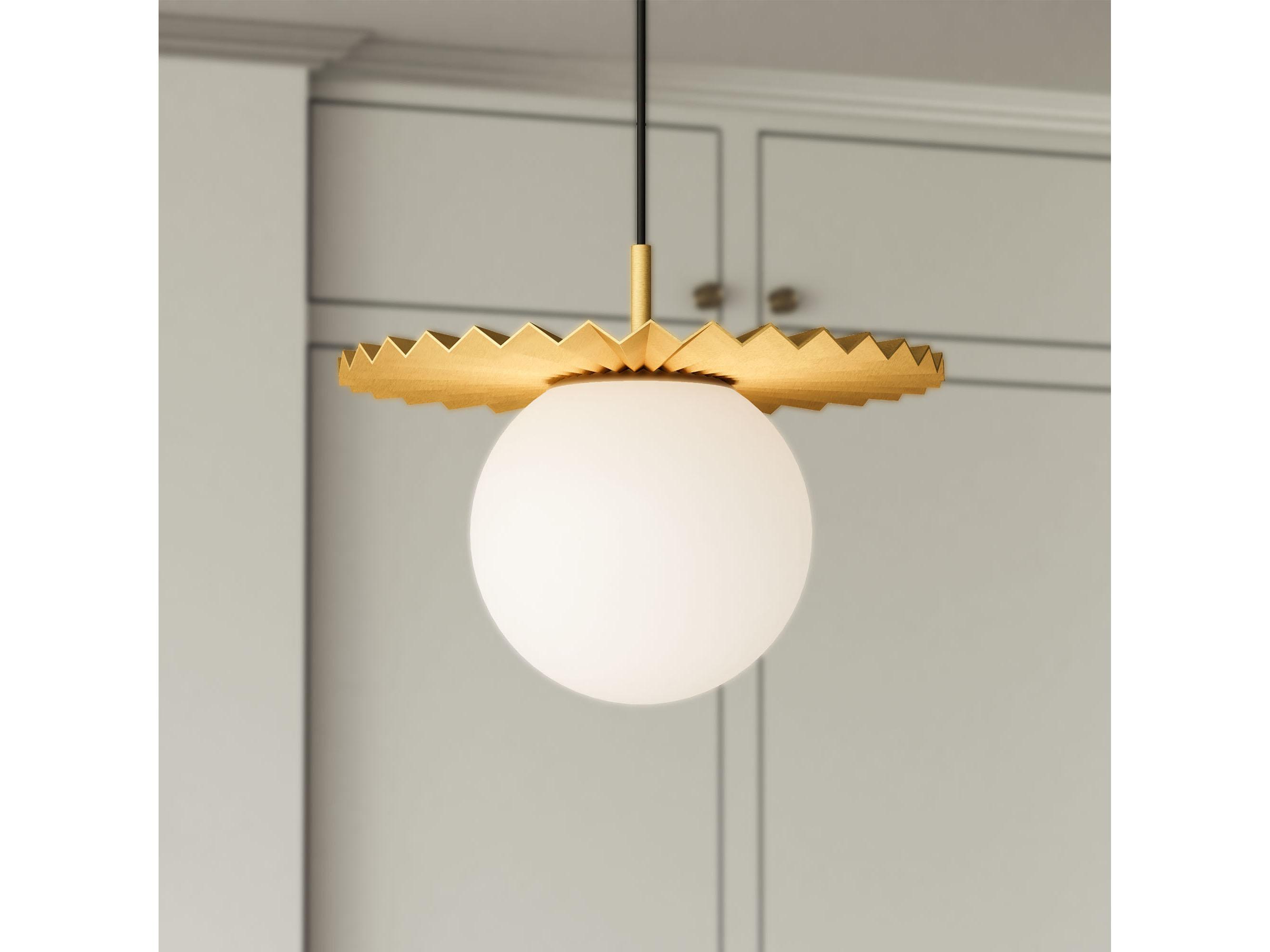 Alora Mood Plume 1-Light Brushed Gold Globe Pendant