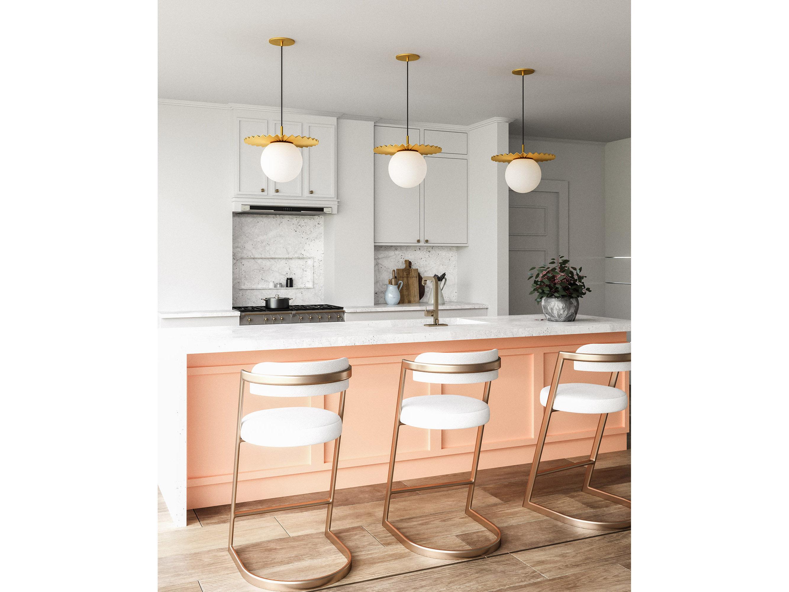 Alora Mood Plume 1-Light Brushed Gold Globe Pendant