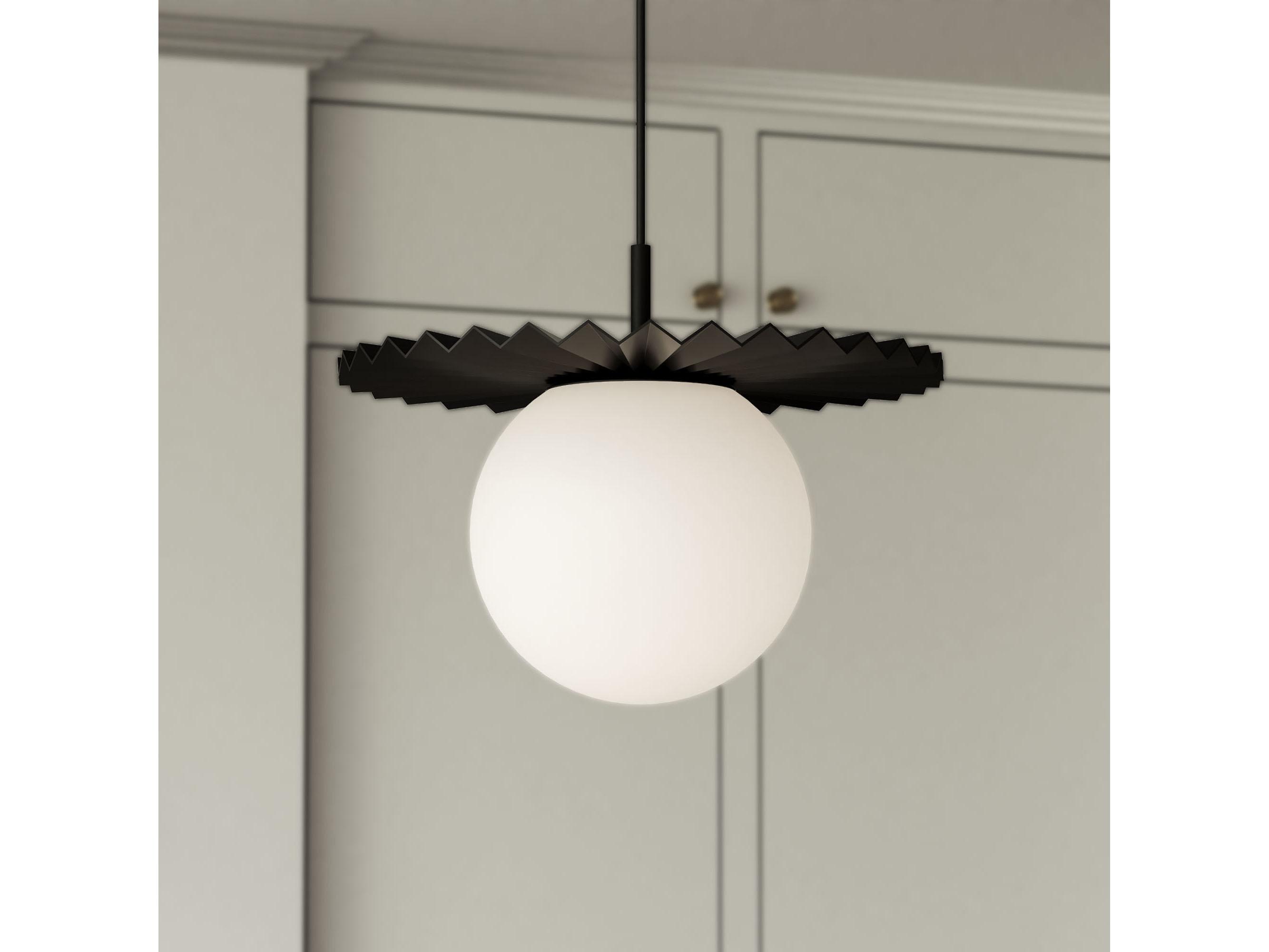 Alora Mood Plume 1-Light Matte Black Globe Pendant