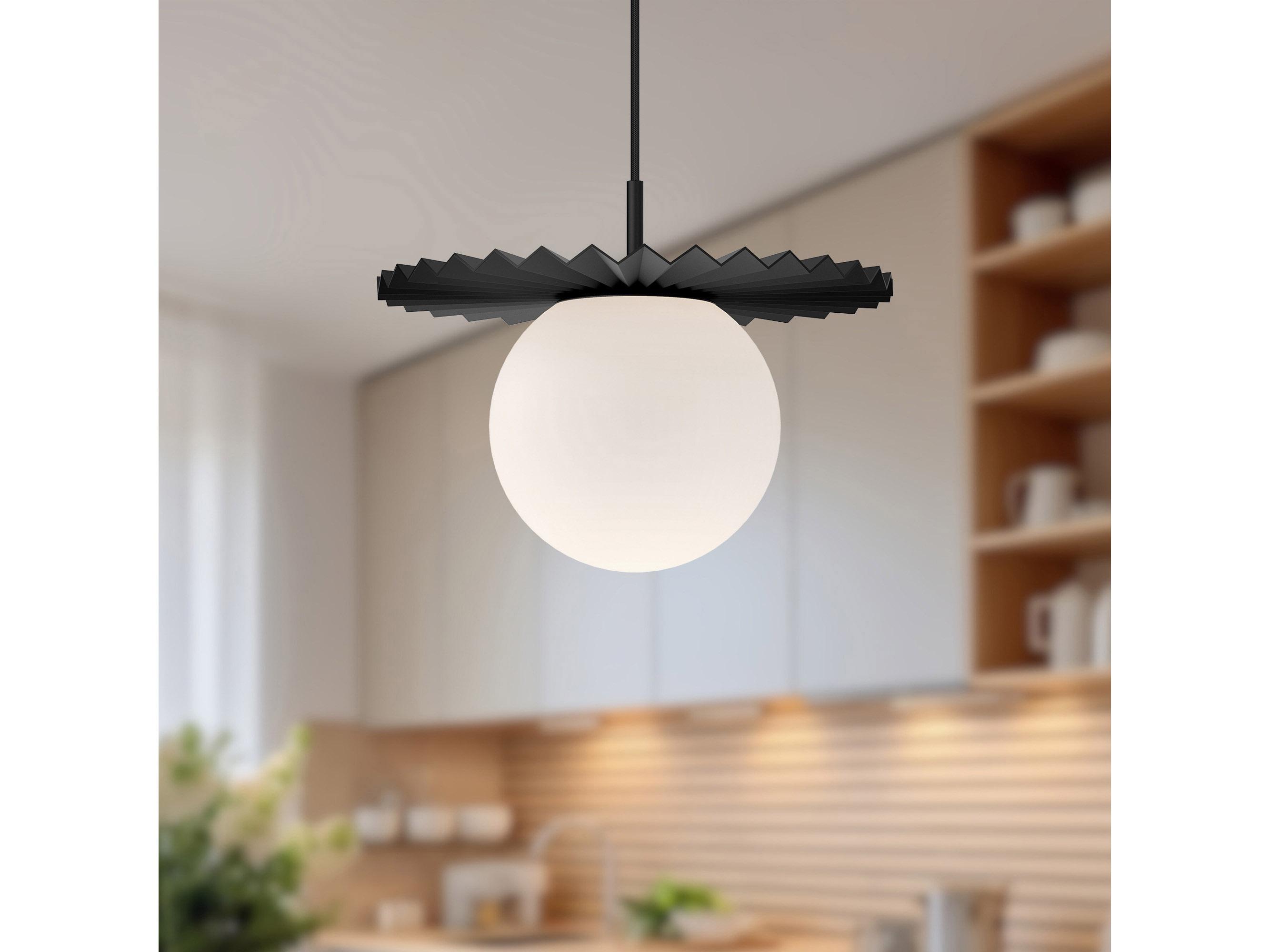 Alora Mood Plume 1-Light Matte Black Globe Pendant