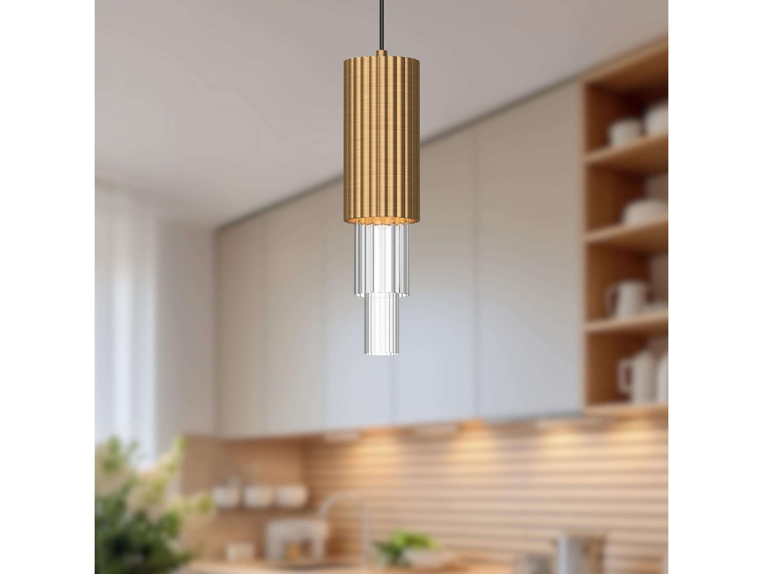 Alora Mood Bordeaux Aged Gold Cylinder Mini Pendant