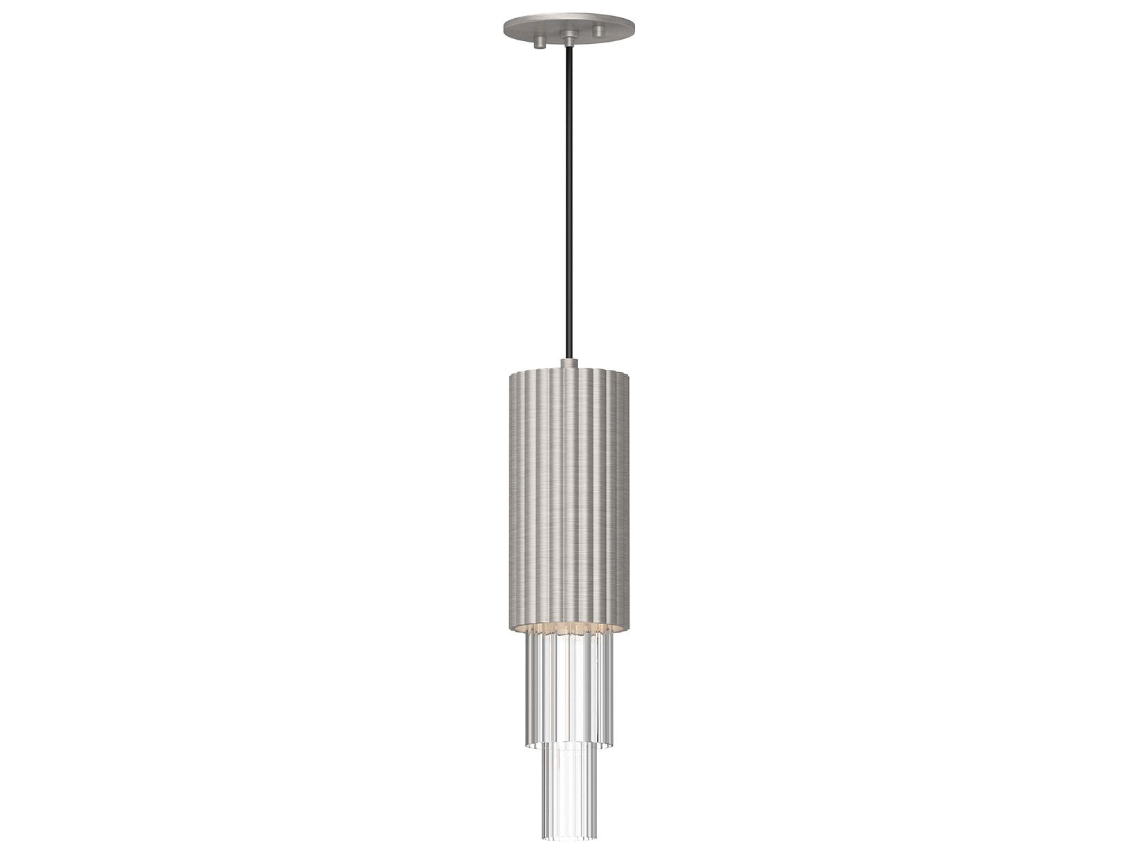 Alora Mood Bordeaux Brushed Nickel Cylinder Mini Pendant