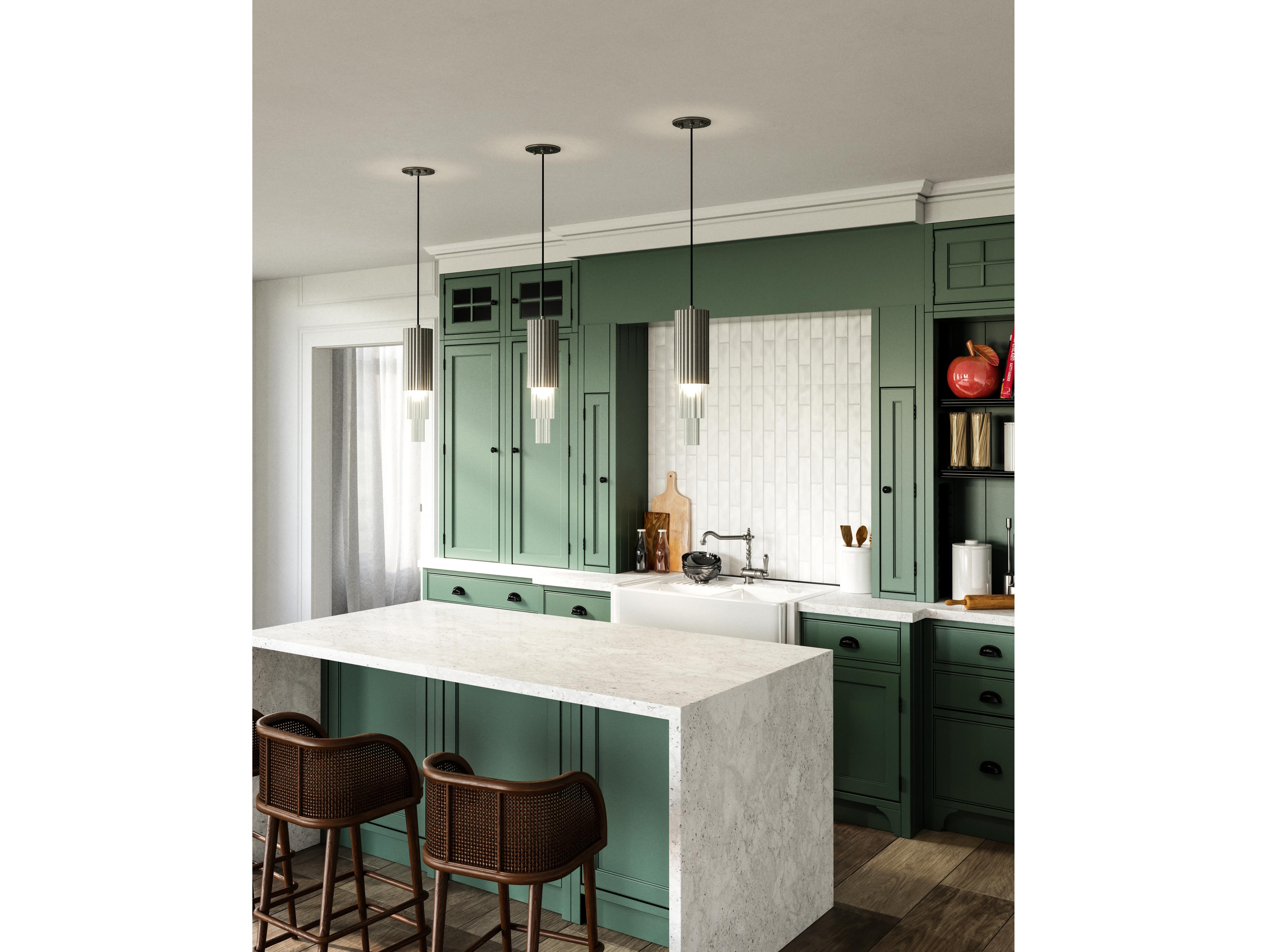 Alora Mood Bordeaux Brushed Nickel Cylinder Mini Pendant