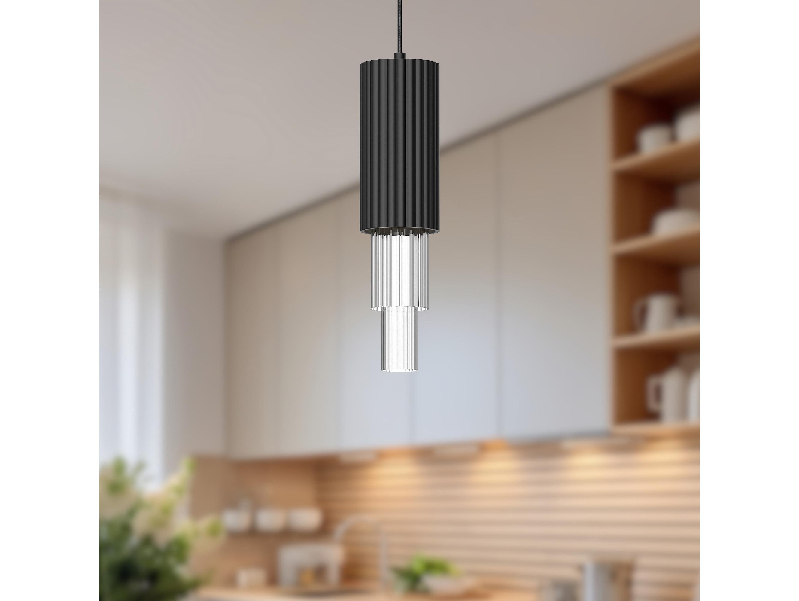 Alora Mood Bordeaux Matte Black Cylinder Mini Pendant