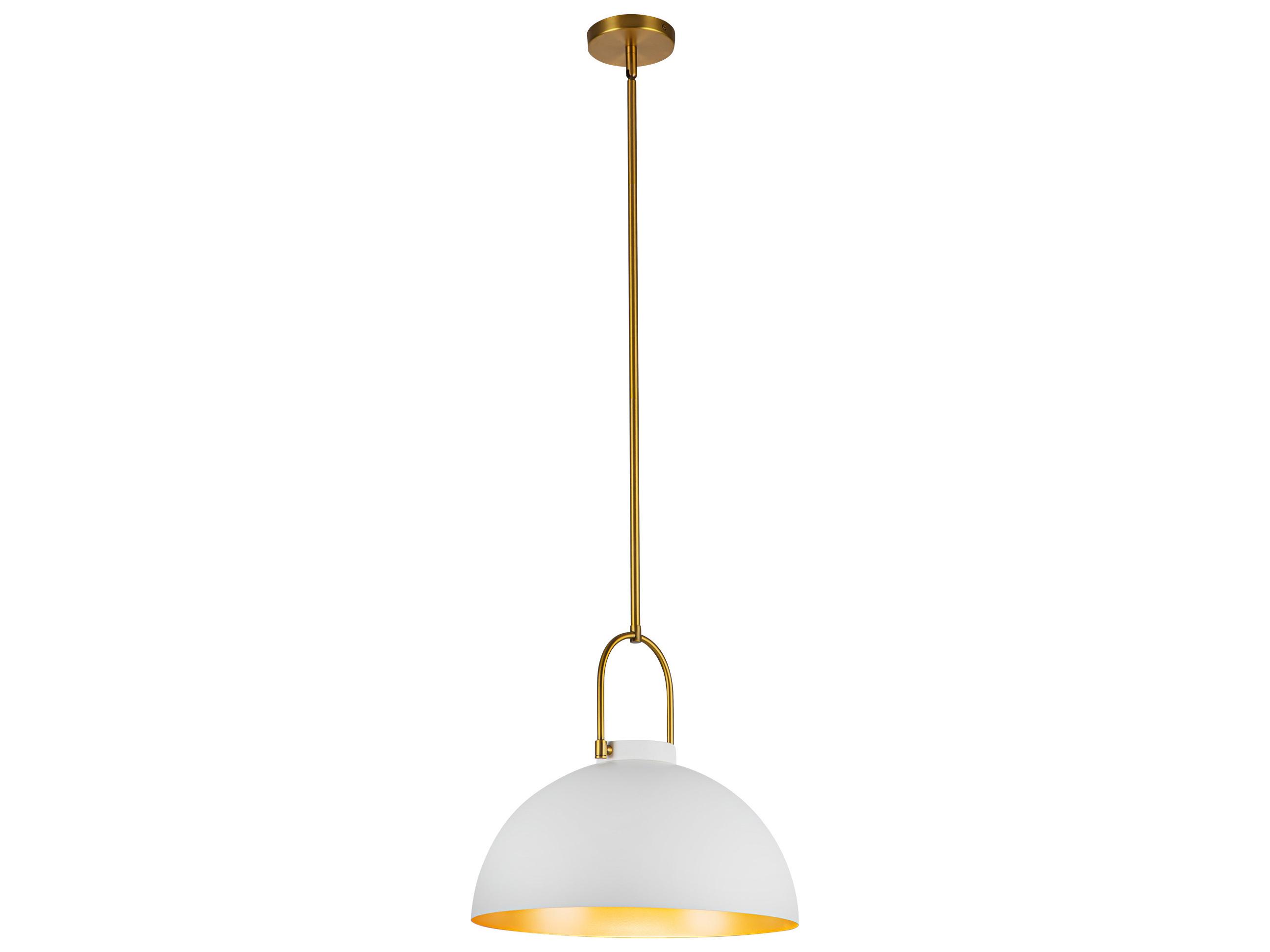 Alora Mood Harper 1-Light White Dome Pendant