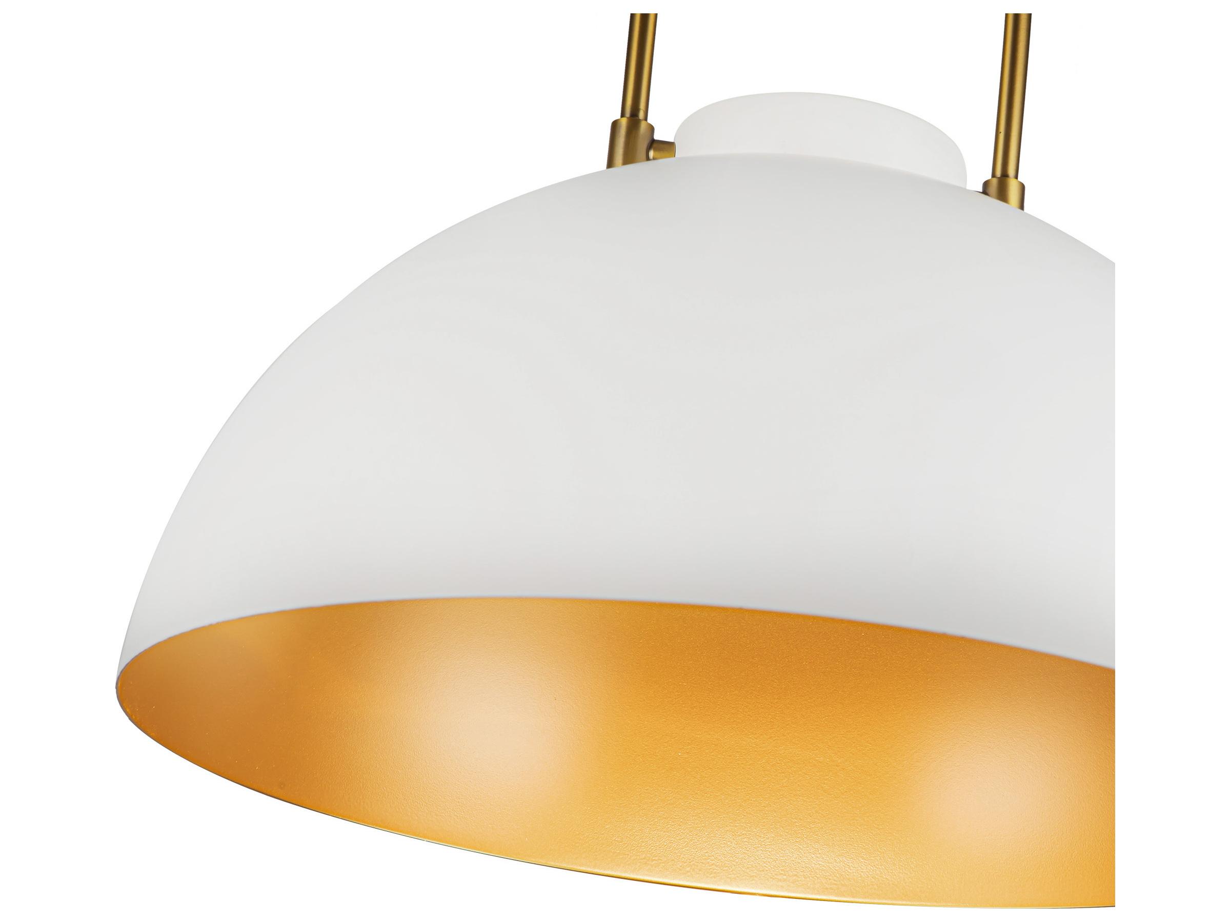 Alora Mood Harper 1-Light White Dome Pendant