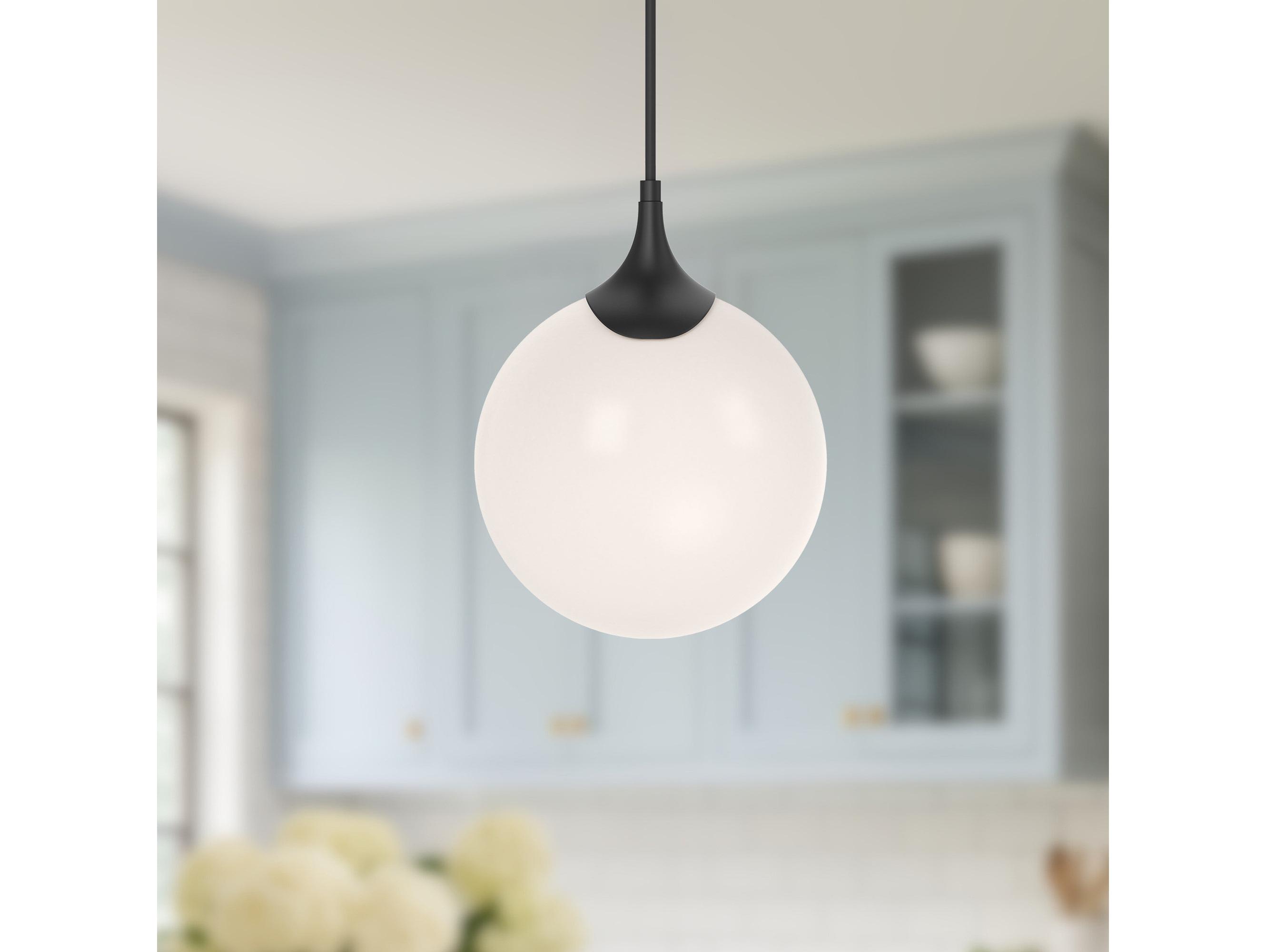 Alora Mood Nouveau 1-Light Matte Black Globe Mini Pendant