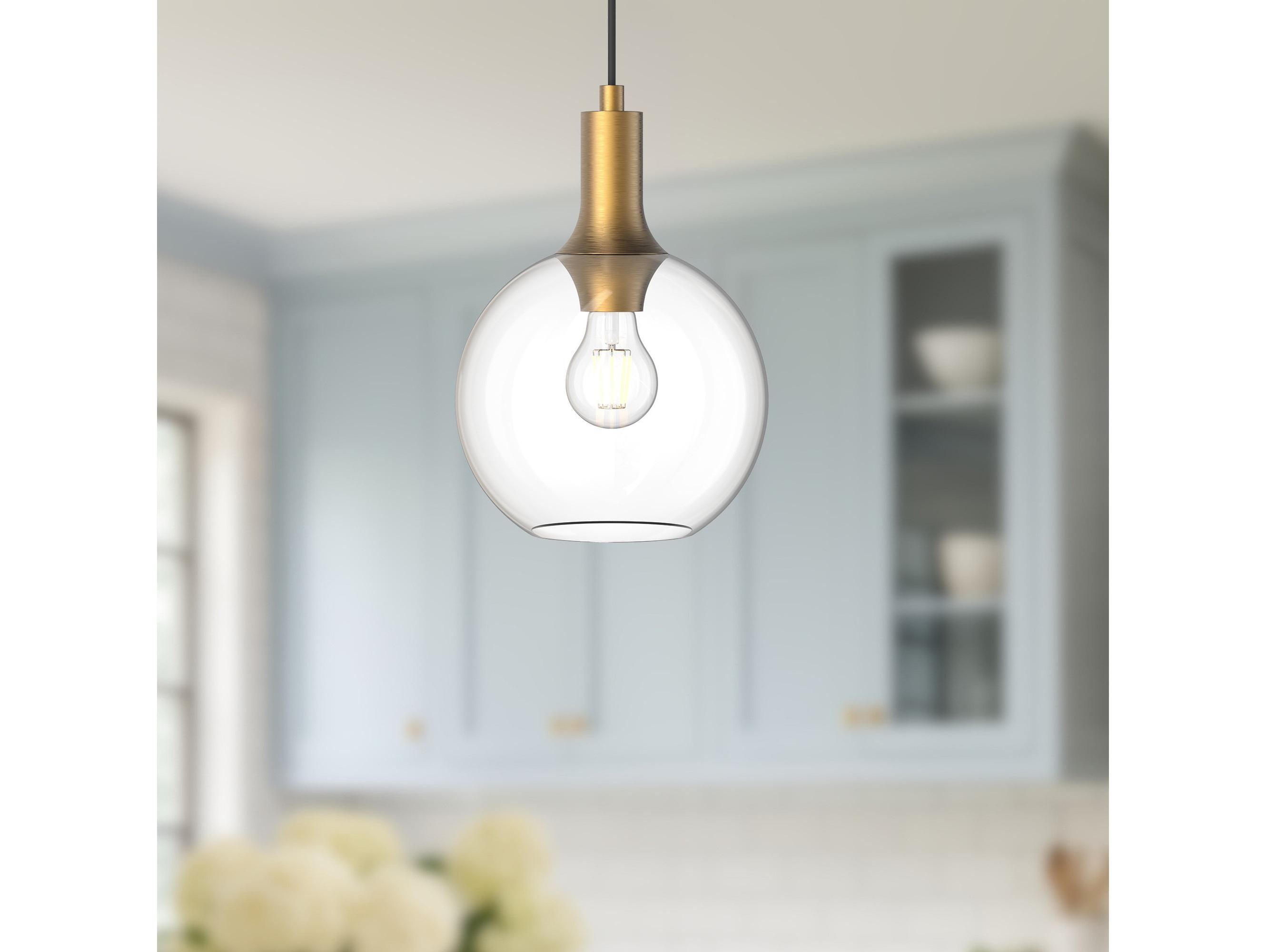 Alora Mood Castilla 1-Light Aged Gold Globe Mini Pendant