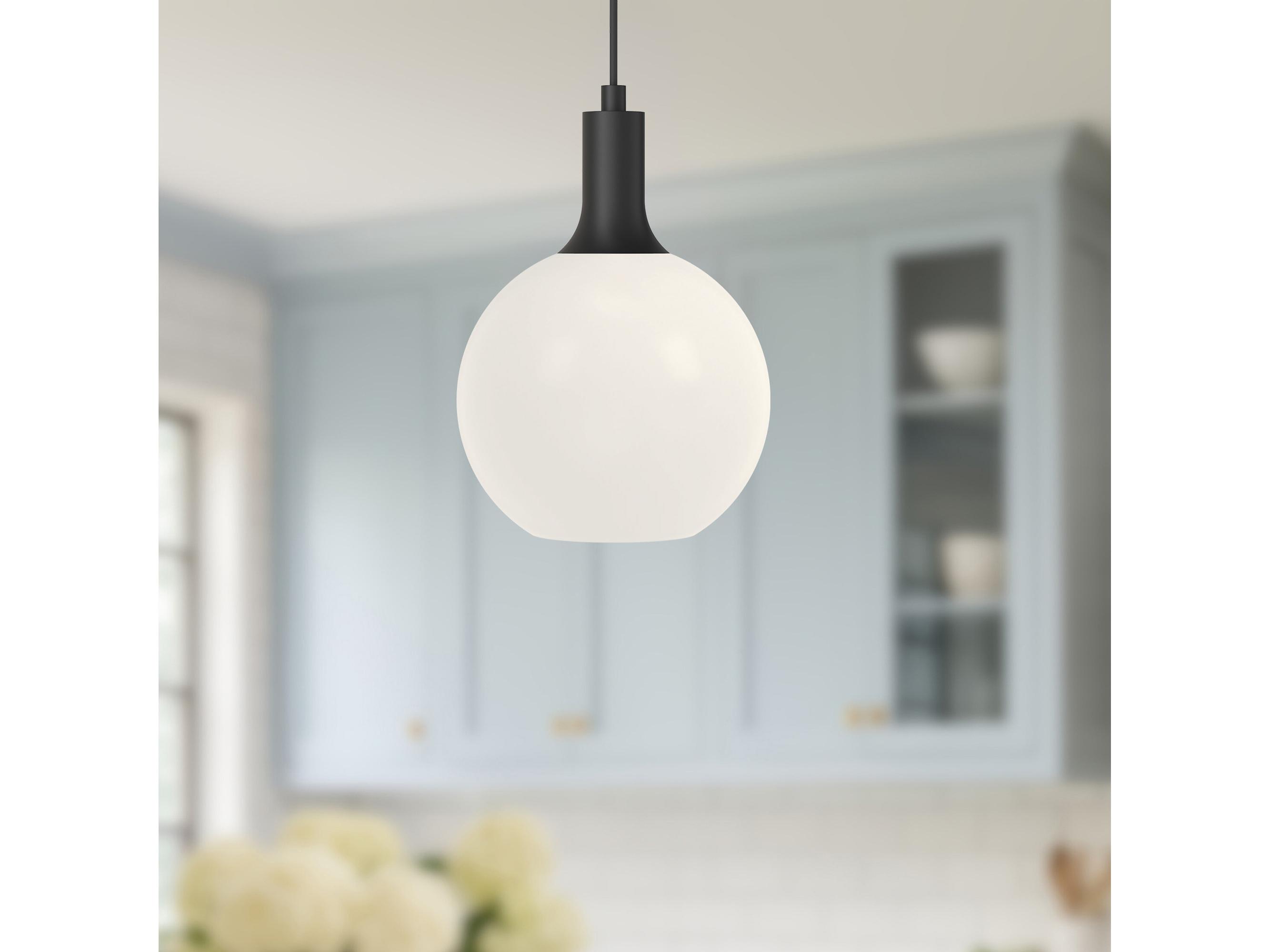 Alora Mood Castilla 1-Light Matte Black Globe Mini Pendant