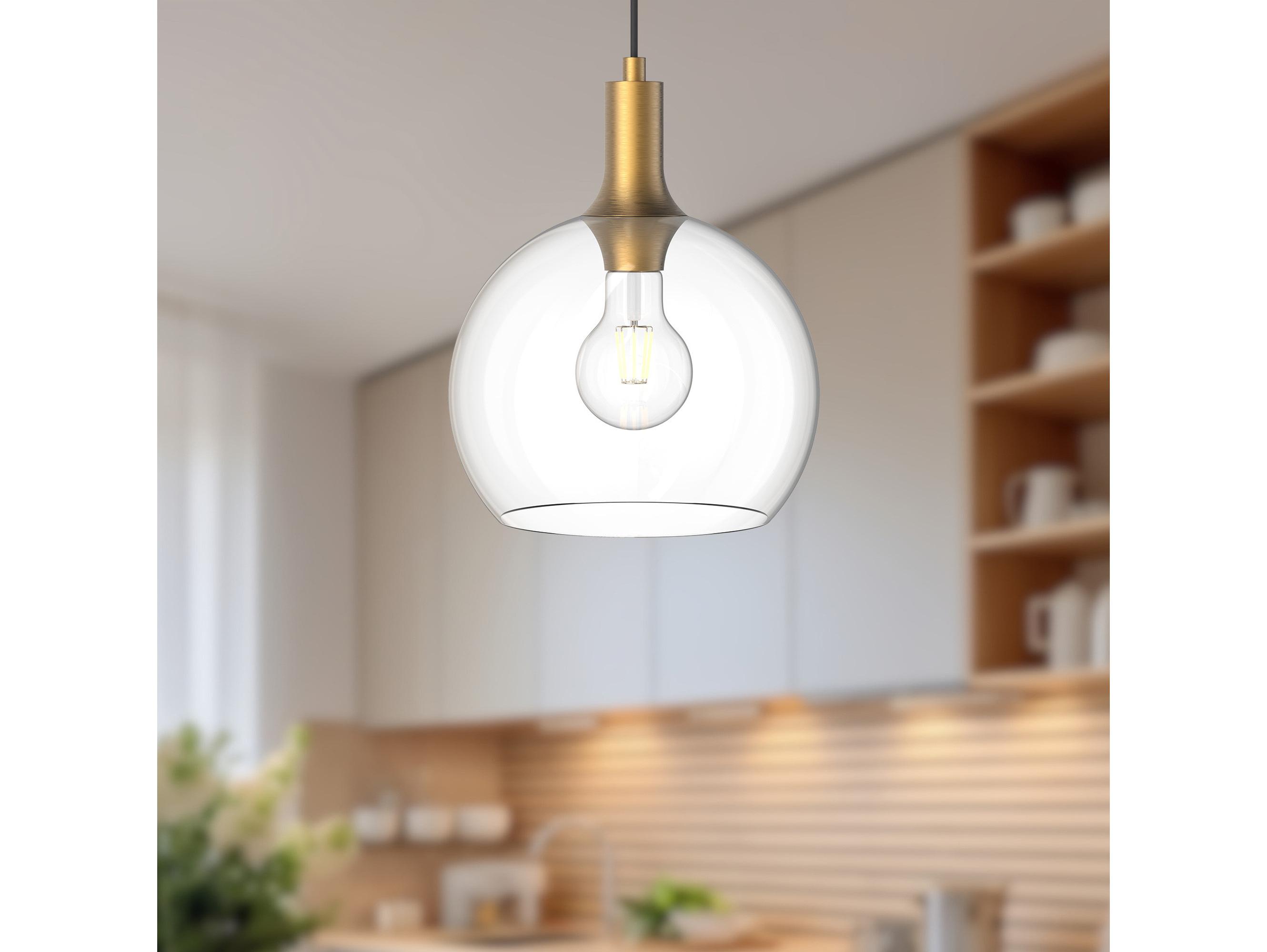 Alora Mood Castilla 1-Light Aged Gold Globe Mini Pendant