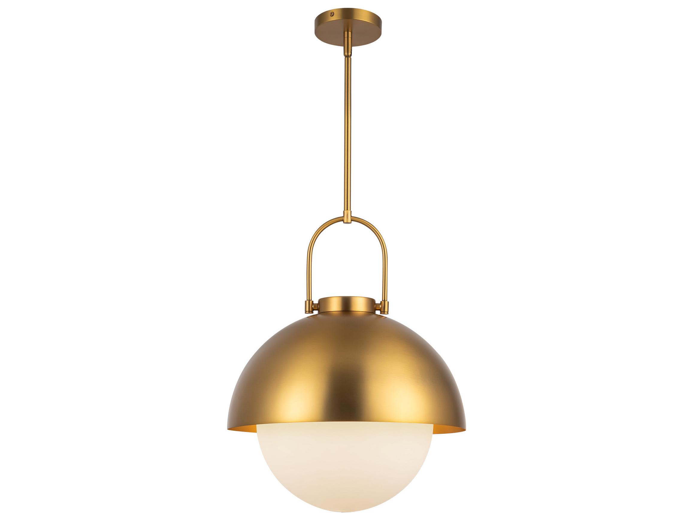 Alora Mood Harper 1-Light Aged Gold Dome Pendant