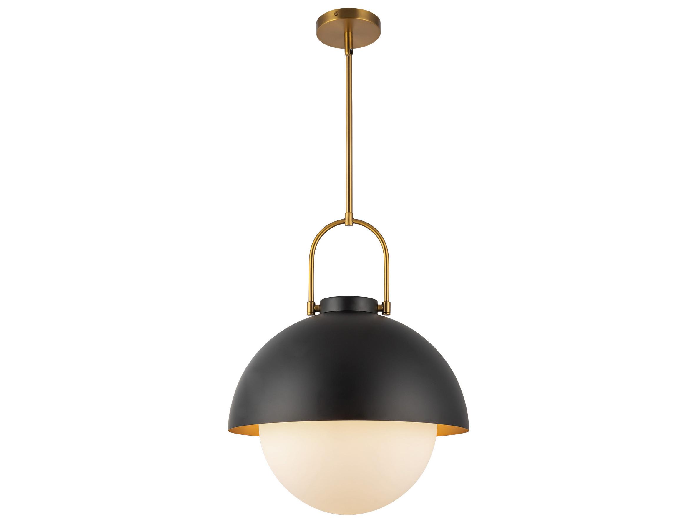 Alora Mood Harper 1-Light Matte Black Dome Pendant