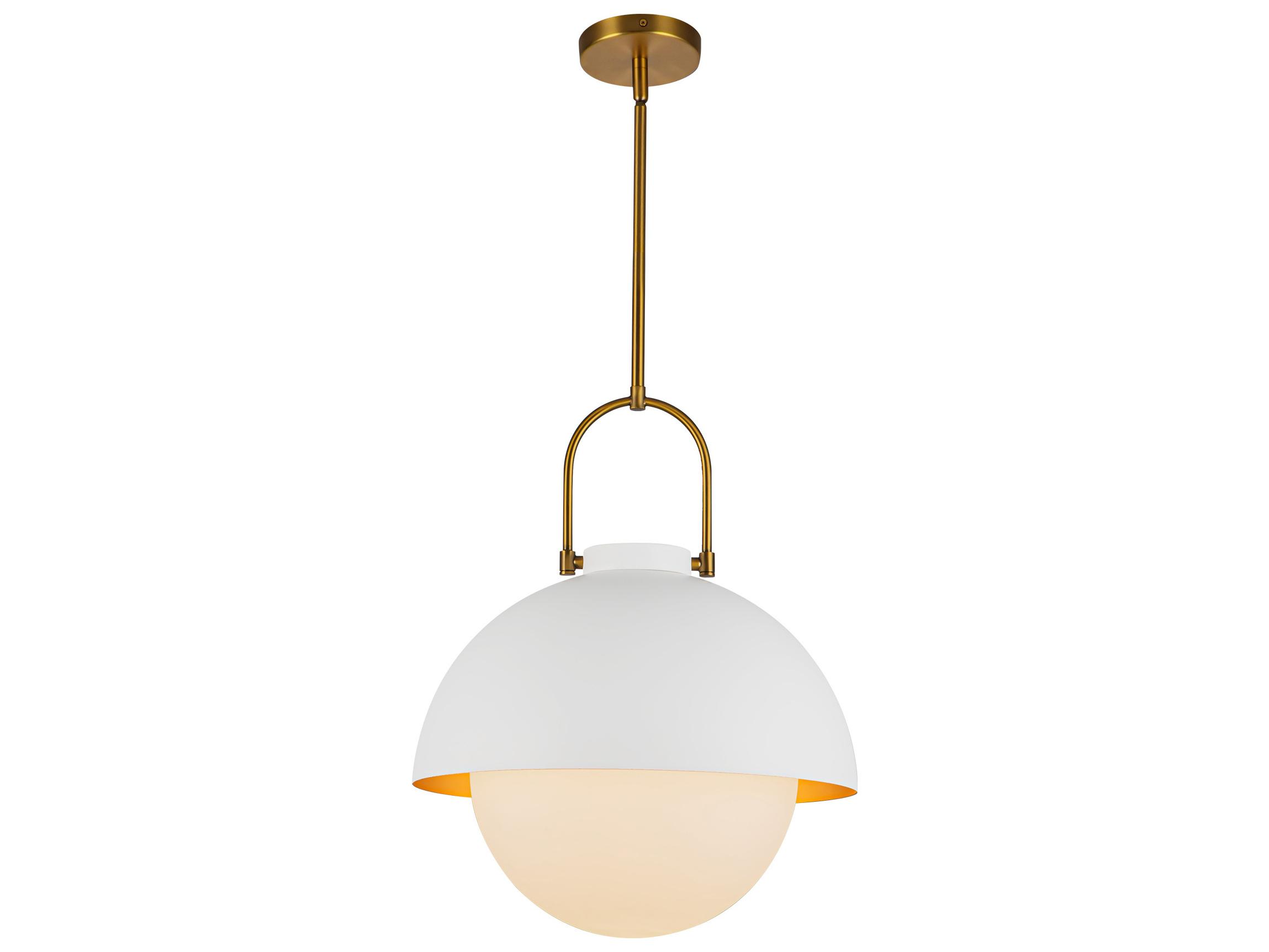 Alora Mood Harper 1-Light White Dome Pendant