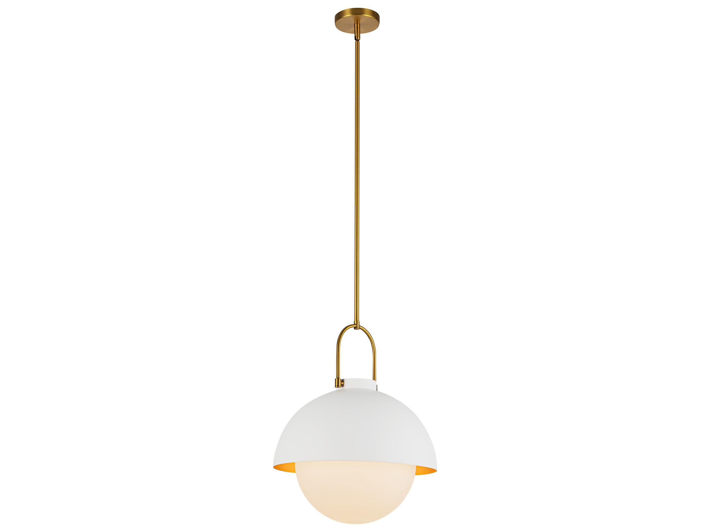 Alora Mood Harper 1-Light White Dome Pendant