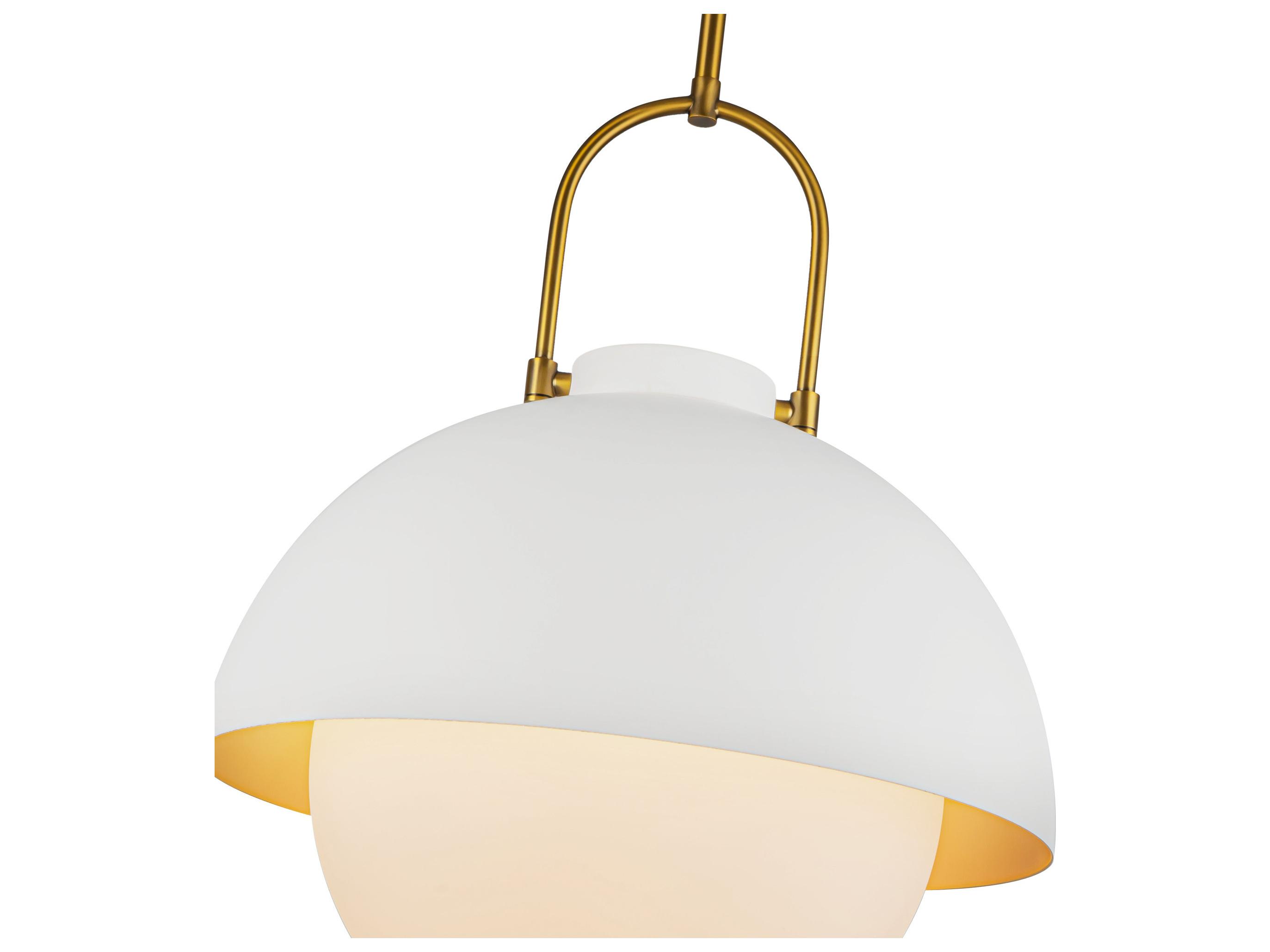 Alora Mood Harper 1-Light White Dome Pendant