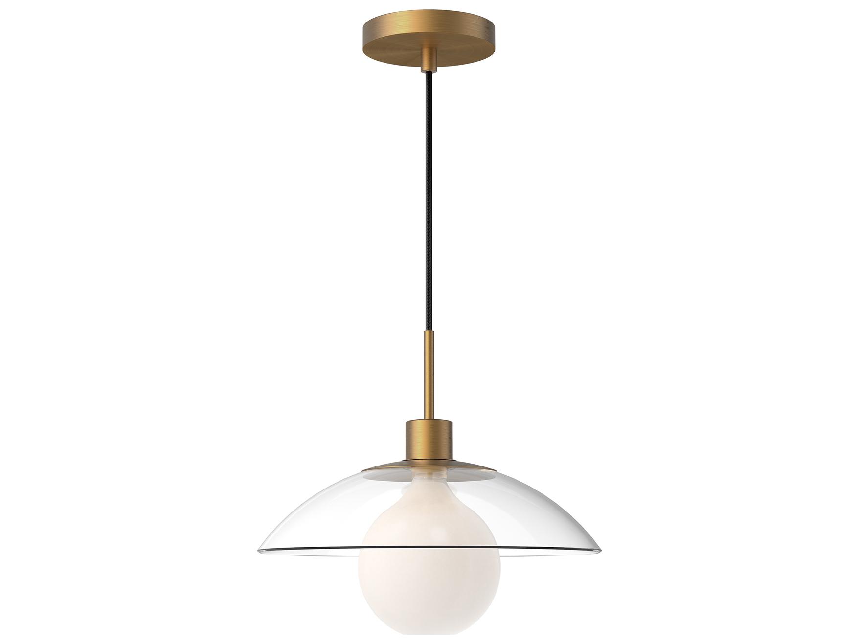 Alora Mood Francesca 1-Light Aged Gold Dome Mini Pendant