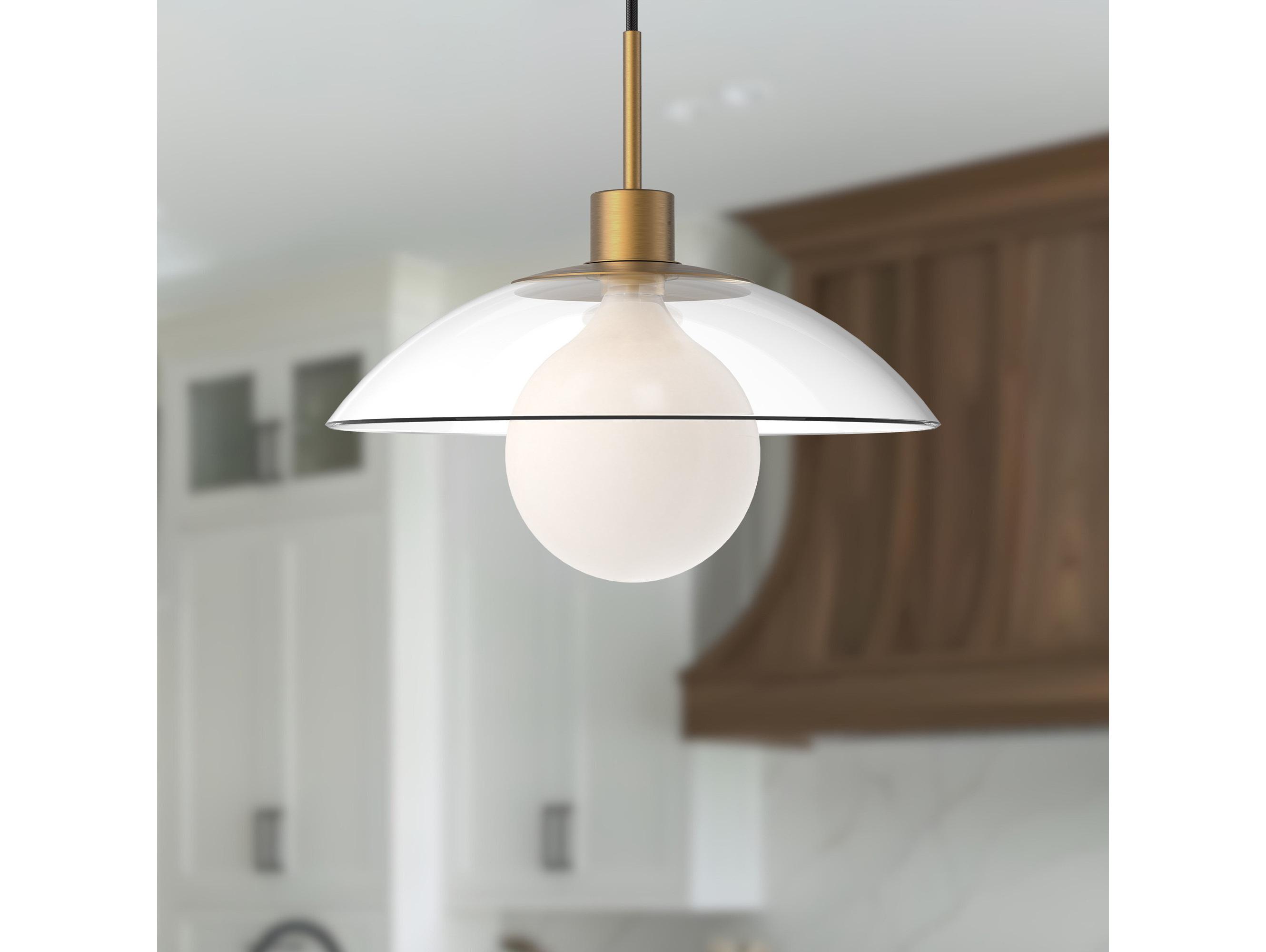 Alora Mood Francesca 1-Light Aged Gold Dome Mini Pendant
