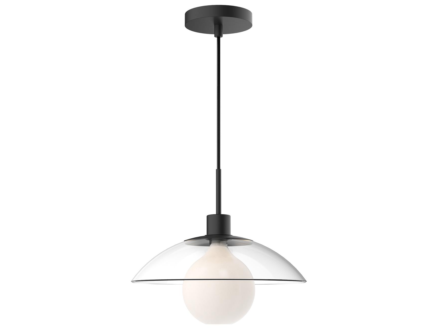 Alora Mood Francesca 1-Light Matte Black Dome Mini Pendant