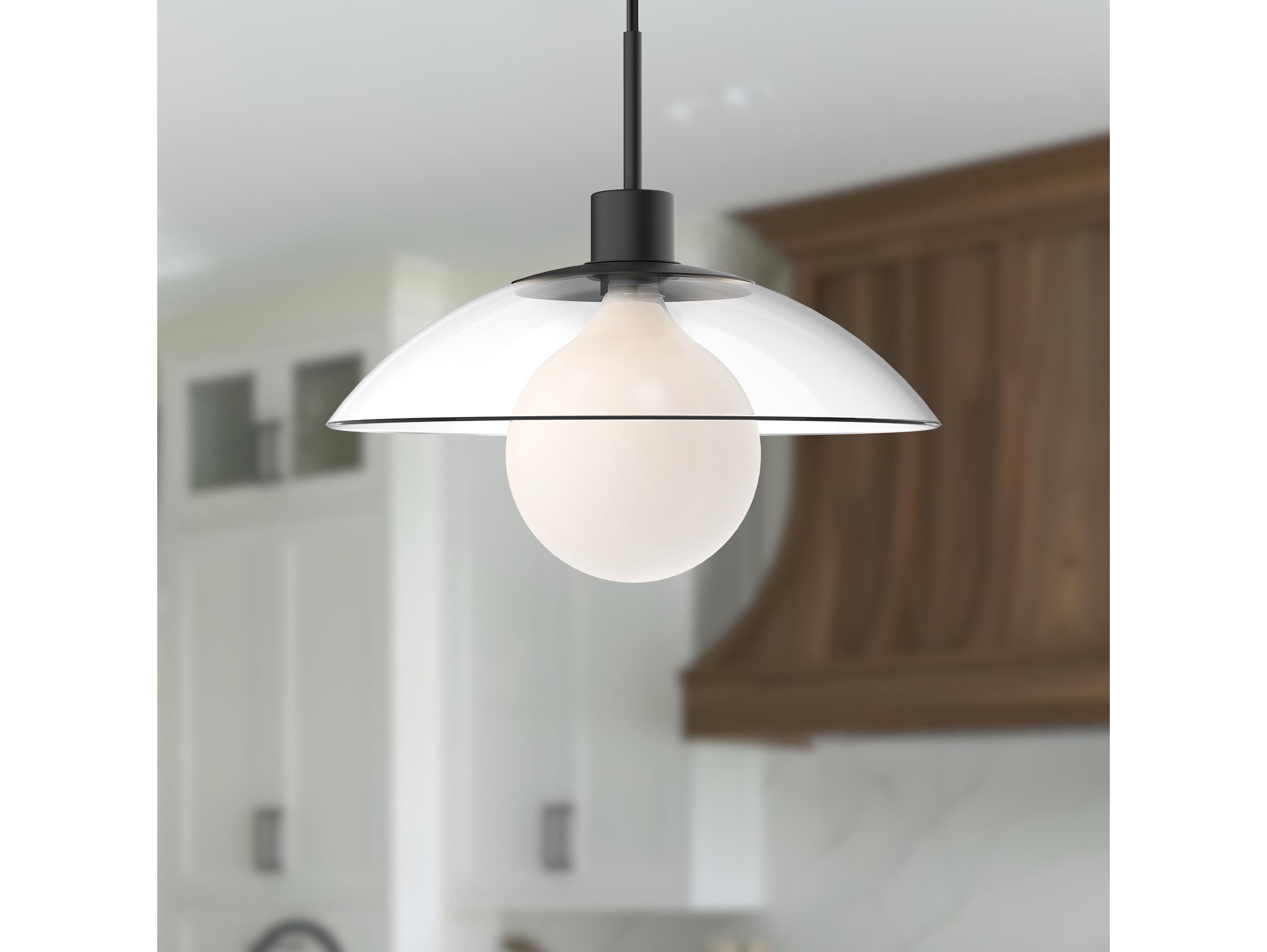 Alora Mood Francesca 1-Light Matte Black Dome Mini Pendant