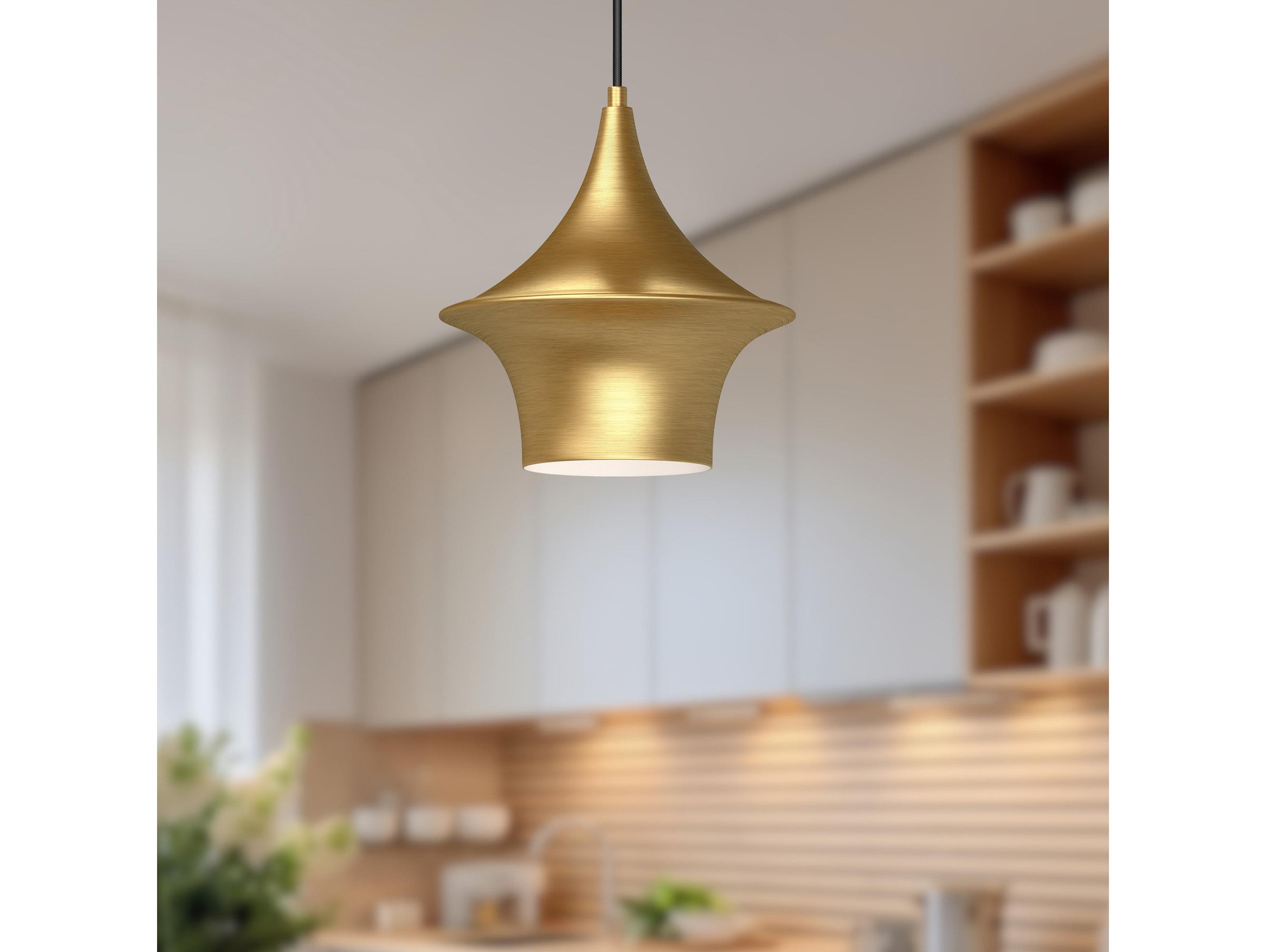 Alora Mood Emiko 1-Light Brushed Gold Geometric Mini Pendant