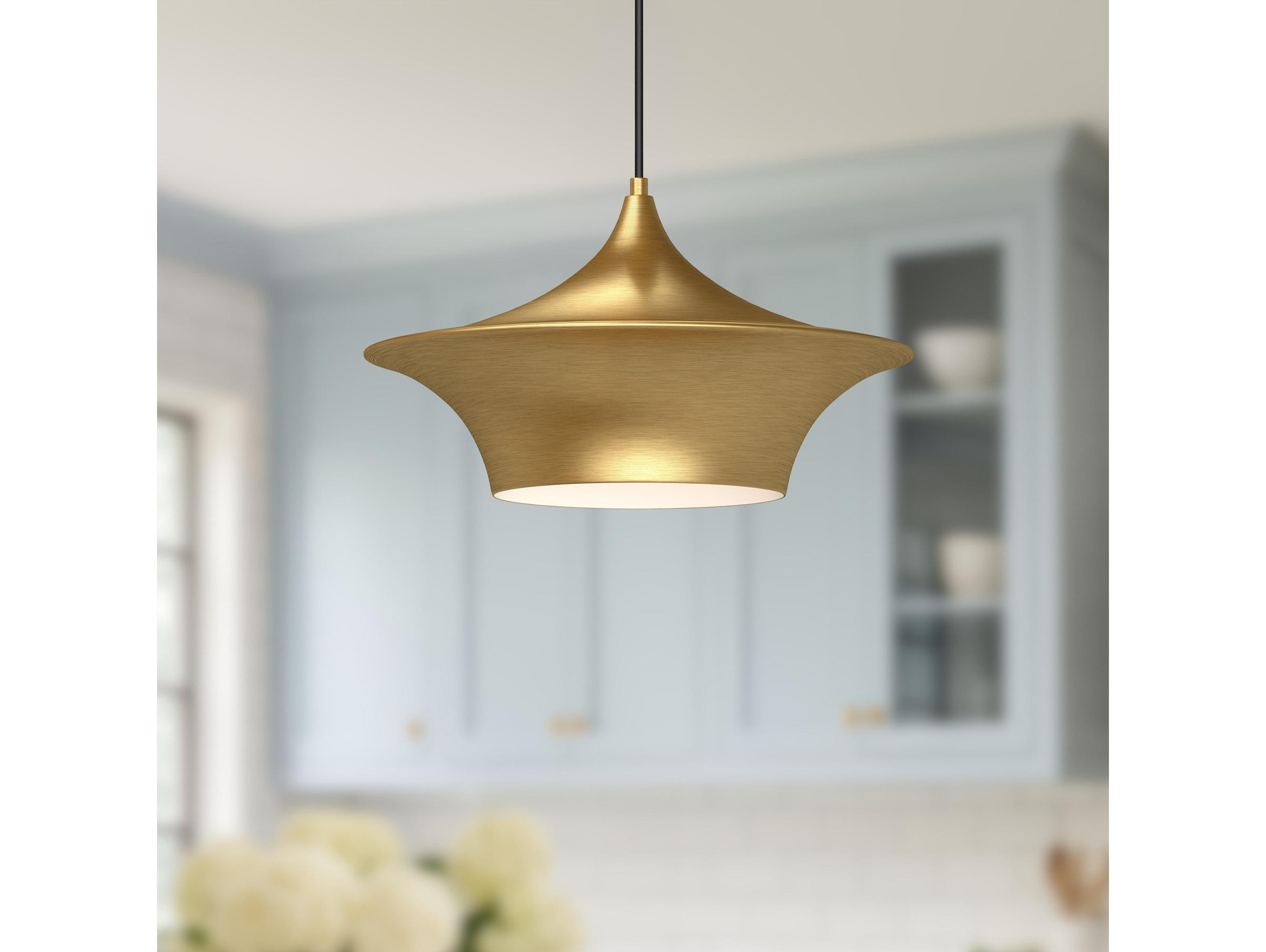 Alora Mood Emiko 1-Light Brushed Gold Geometric Pendant