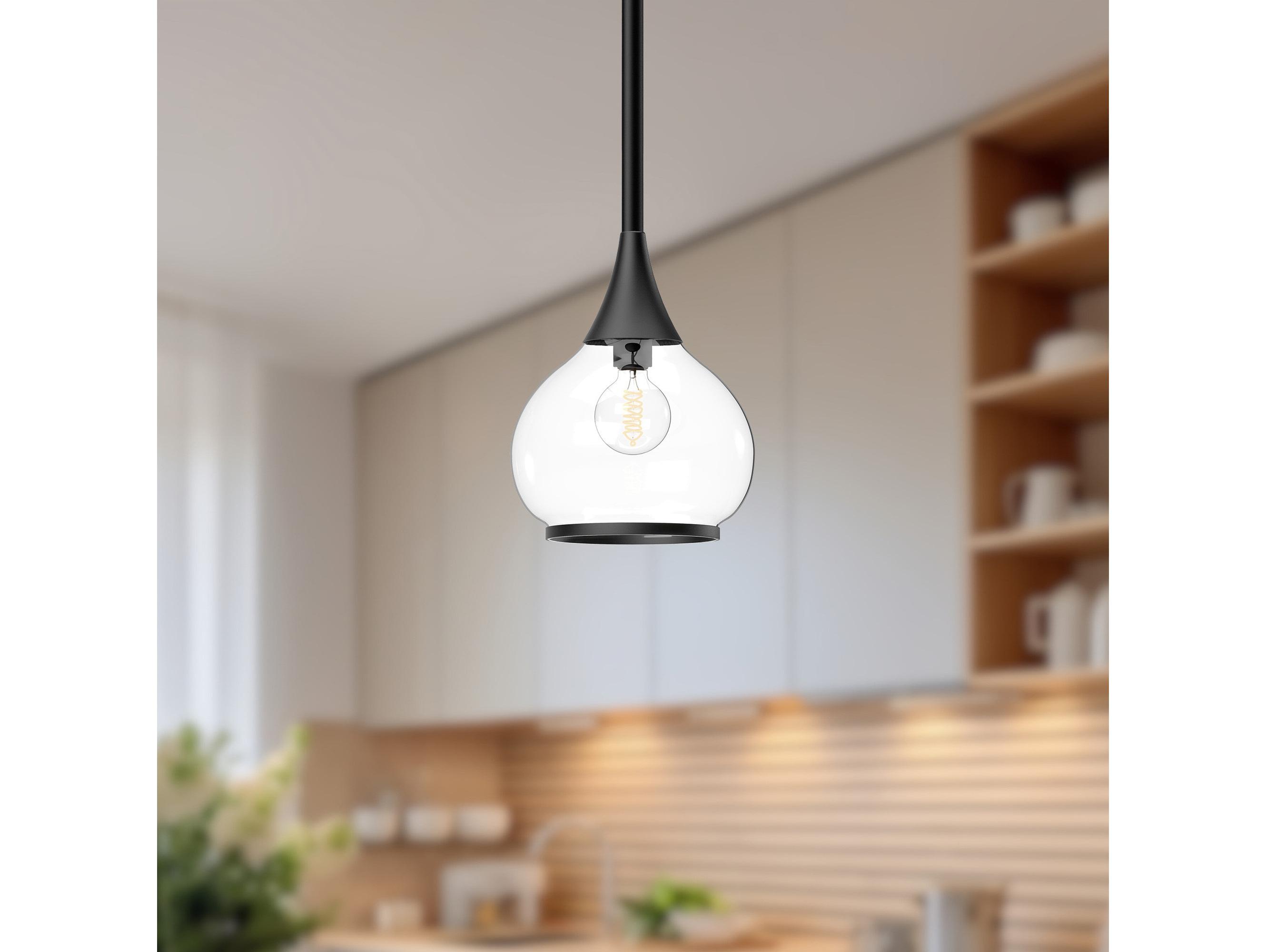 Alora Mood Hazel 1-Light Matte Black Mini Pendant