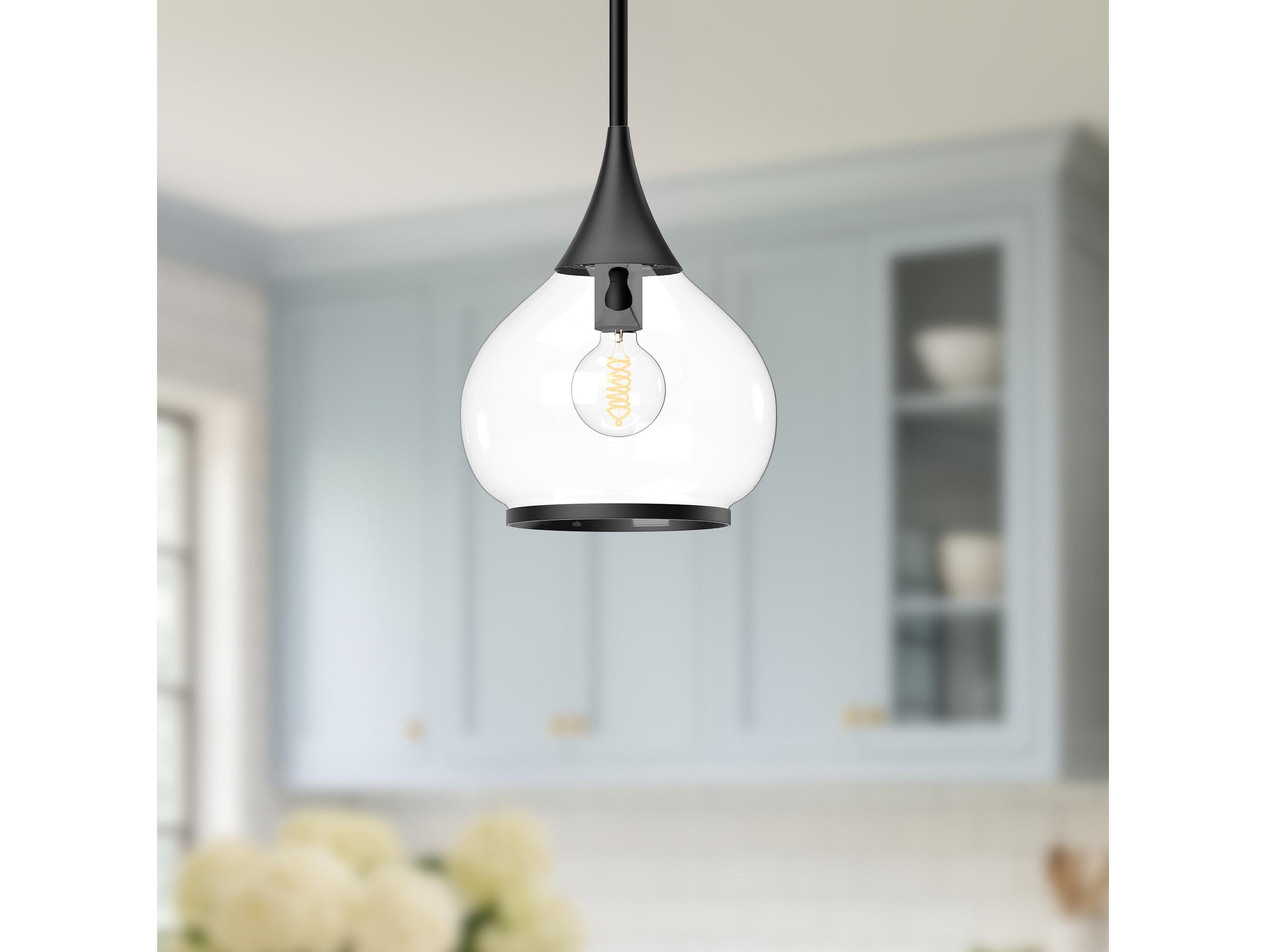 Alora Mood Hazel 1-Light Matte Black Mini Pendant